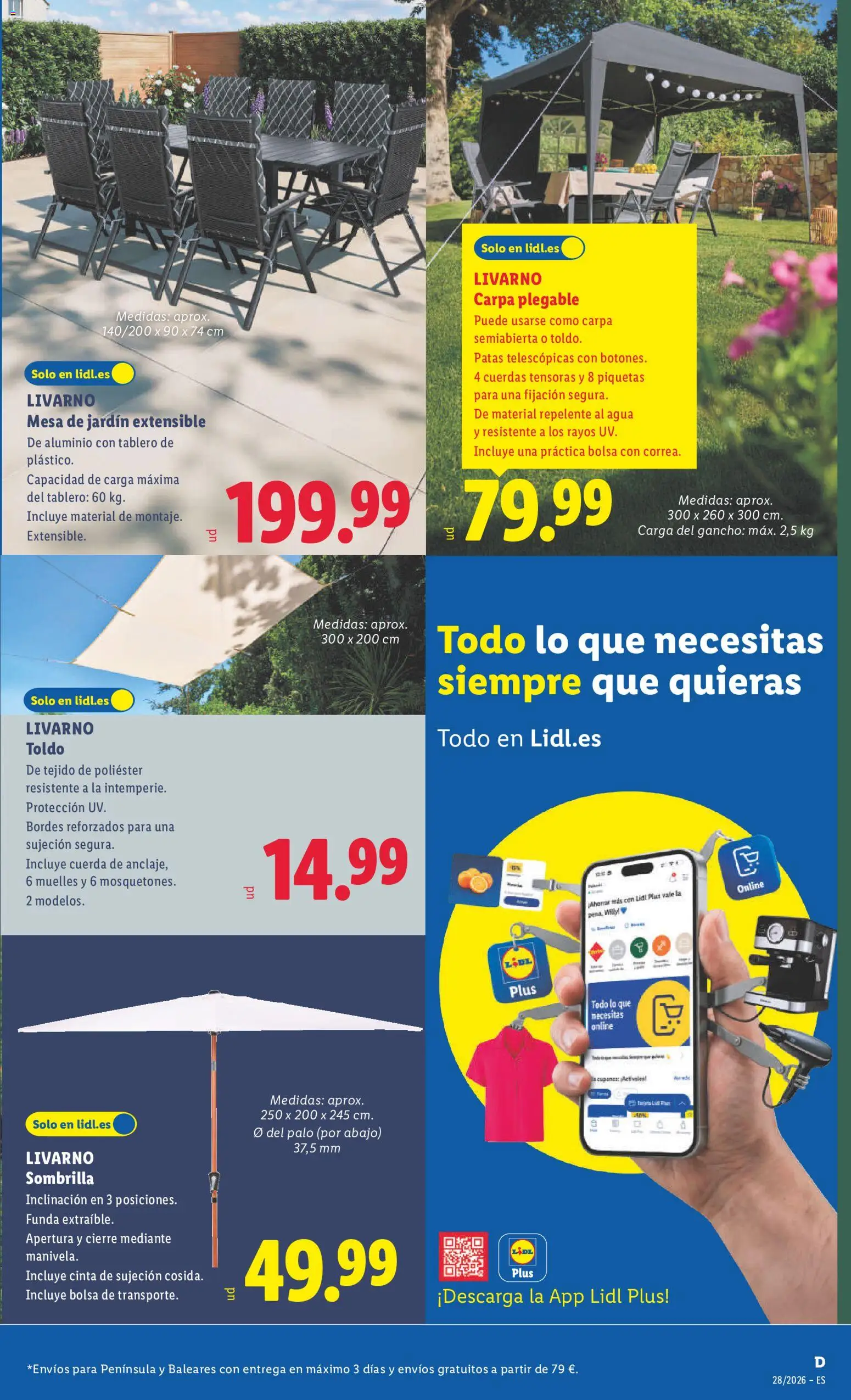 Lidl folleto de bazar │ válido desde el 06/07/2026 | Página: 5 | Productos: Mesa de jardín, Sombrilla, Bolsa, Mesa