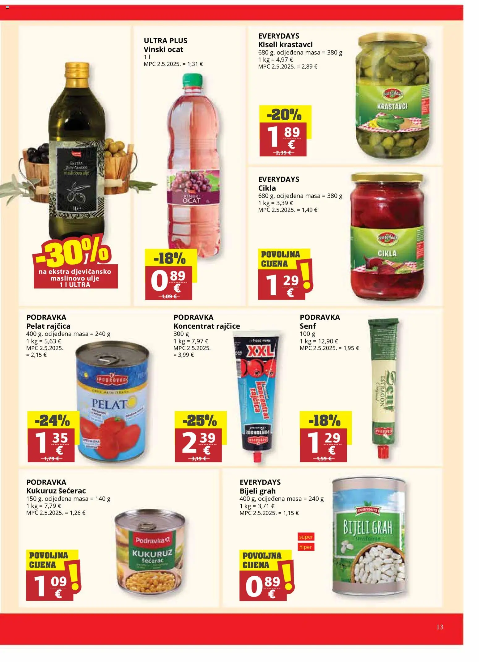 Ribola katalog | vrijedi od 30.09.2026 | Stranica: 13 | Proizvodi: Grah, Podravka, Rajčice, Cikla