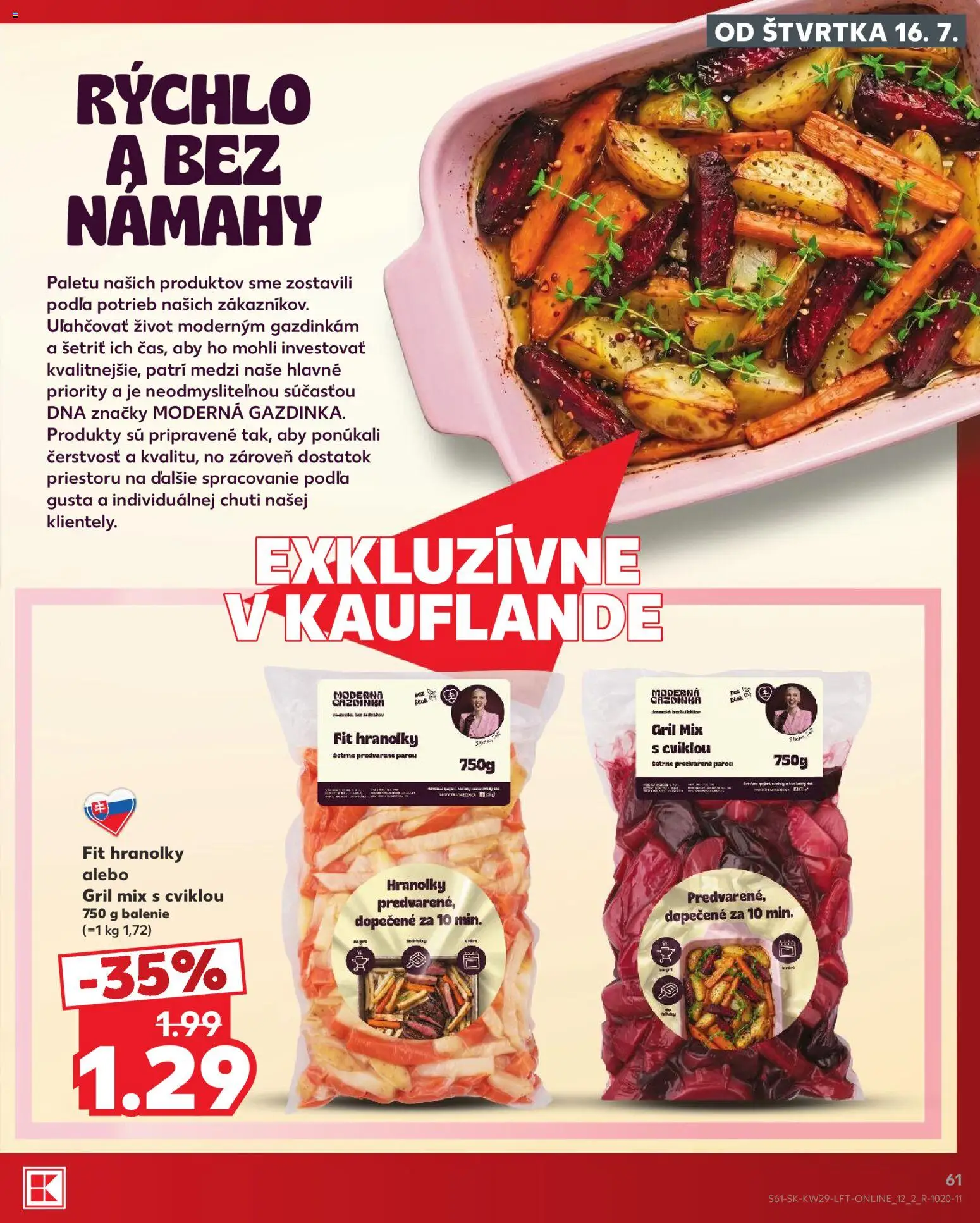 Kaufland SK akciós ujság - amely érvényes a következő dátumtól: 2026.07.16. | Oldal: 61