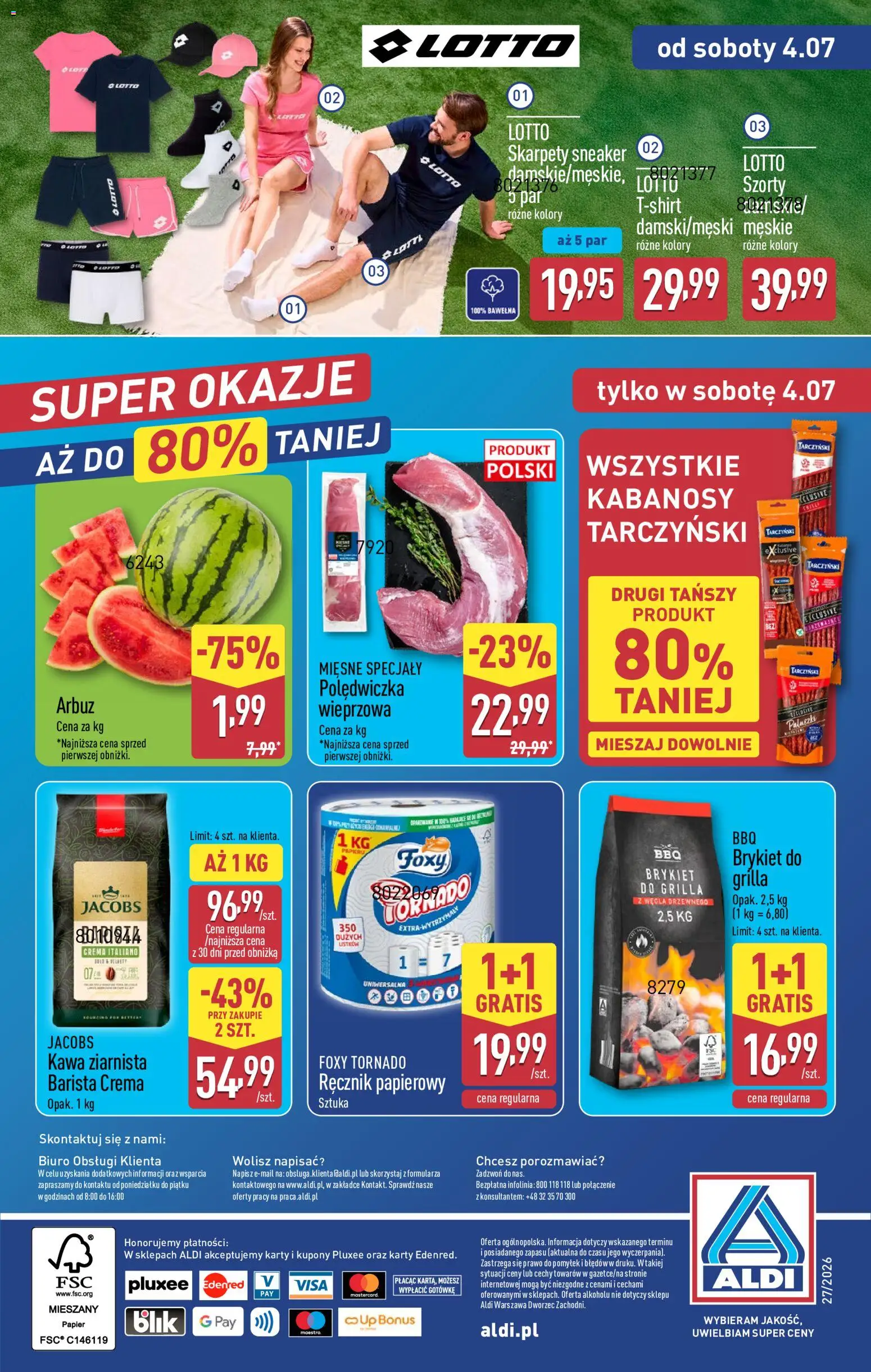 Aldi gazetka od 29.06.2026 | Strona: 46 | Produkty: Arbuz, Skarpety, Kawa ziarnista, Ręcznik papierowy