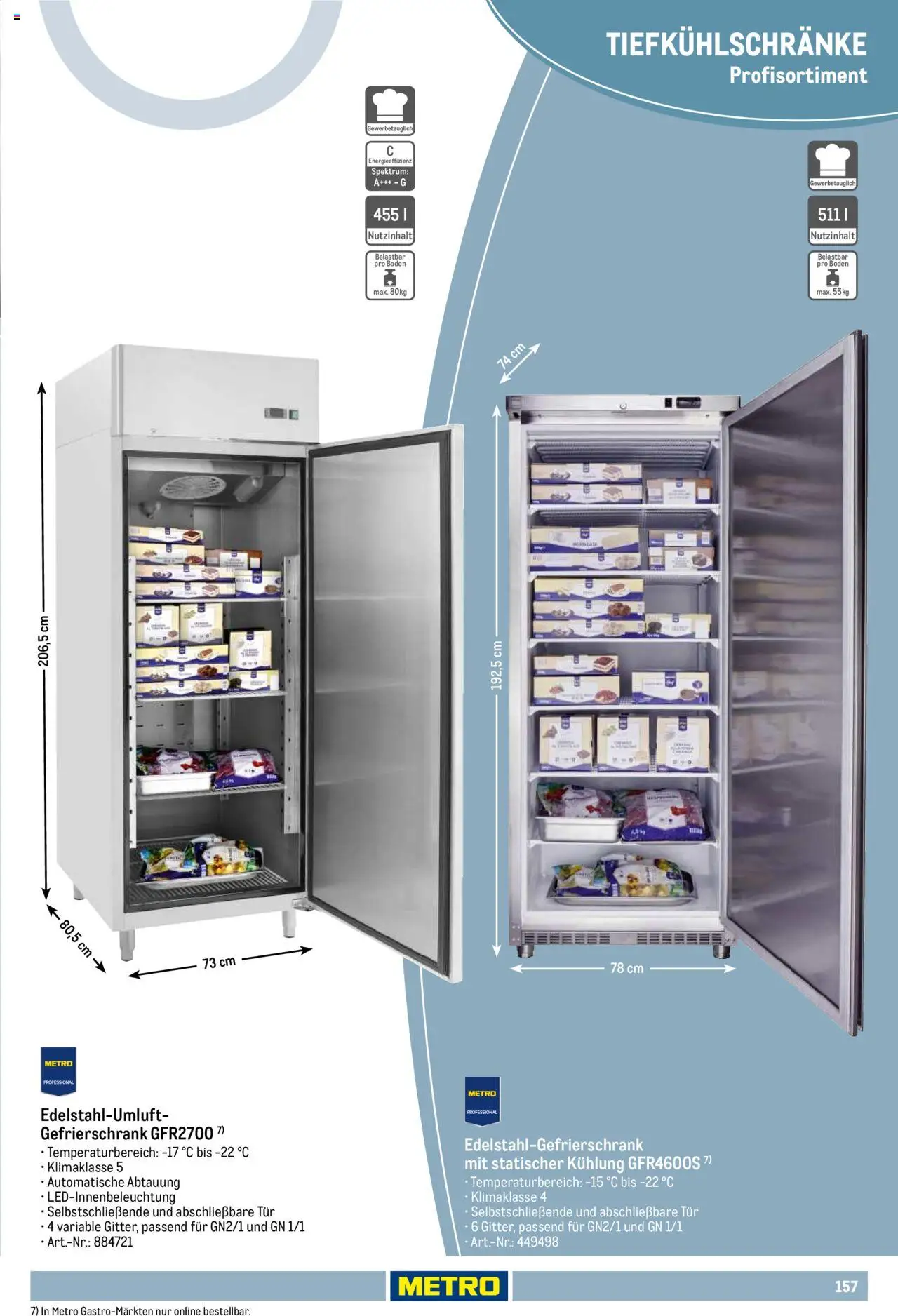 Metro Non Food Sortiment – gültig ab 01.10.2025 | Seite: 157 | Produkte: Gefrierschrank, Tür