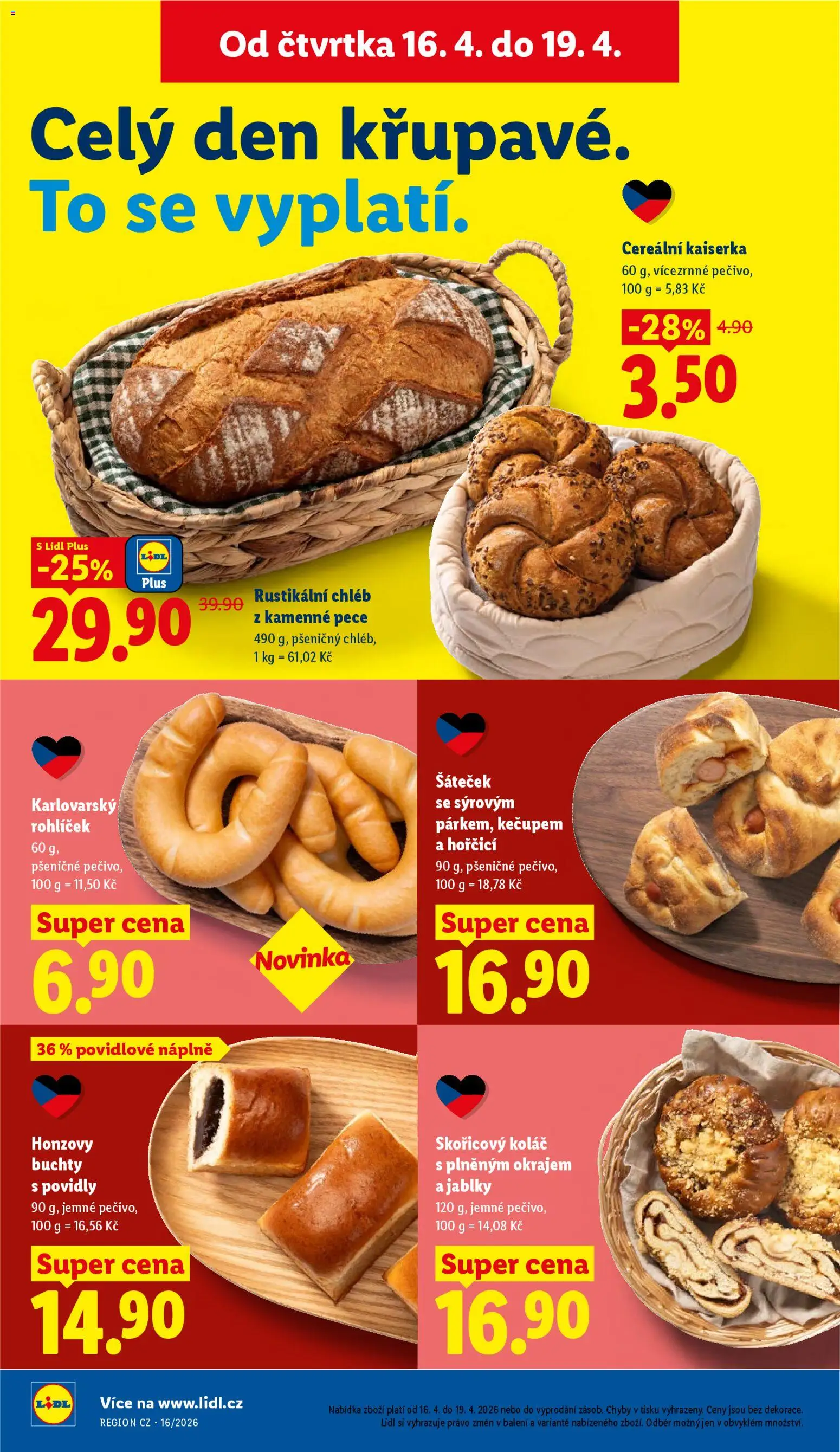 Lidl leták od 16.04.2026 | Strana: 10 | Produkty: Kaiserka, Chléb, Pečivo