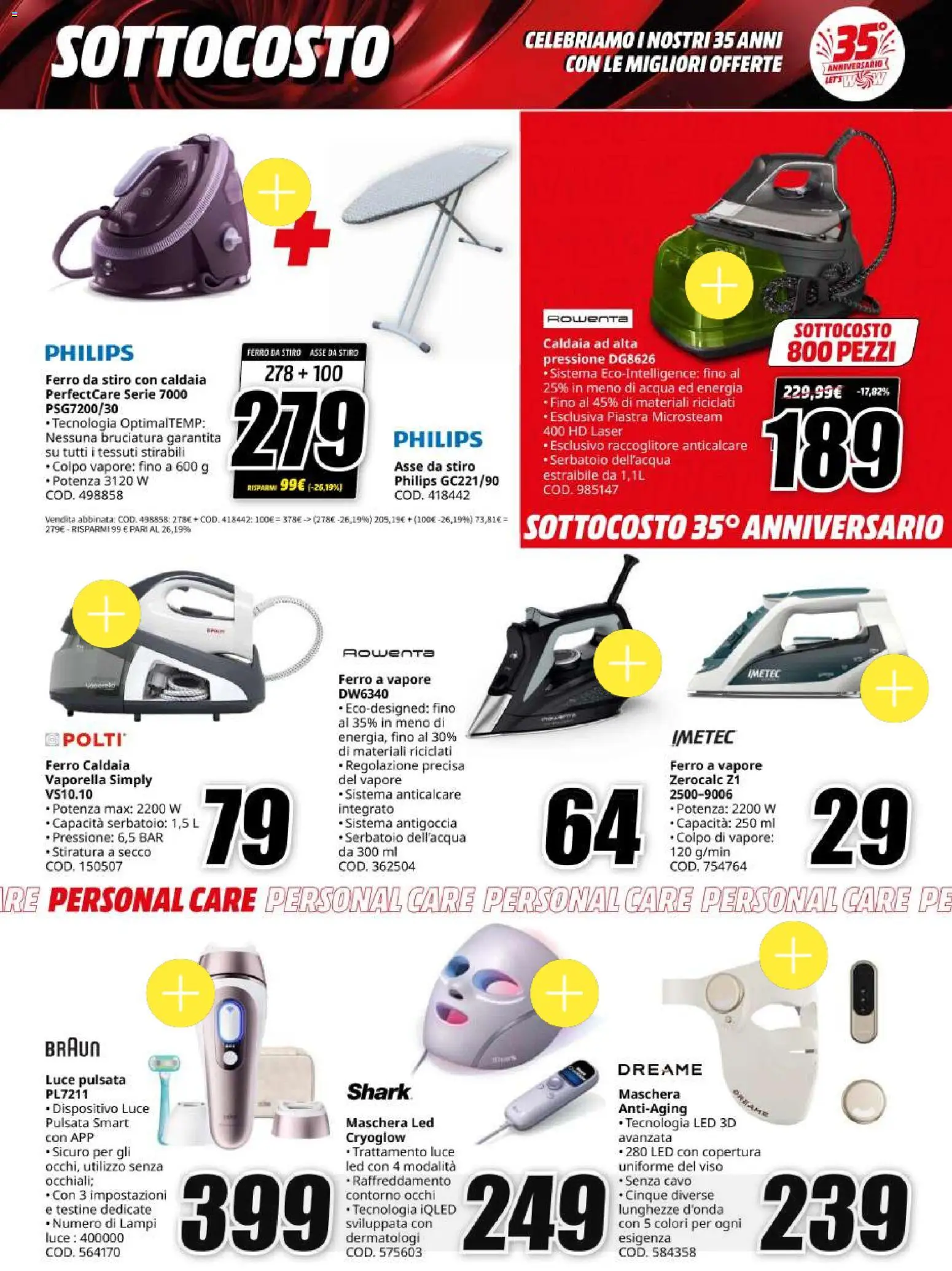 Volantino Media World del 06/10/2026 | Pagina: 42 | Prodotti: Asse da stiro, Caldaia, Anticalcare, Ferro