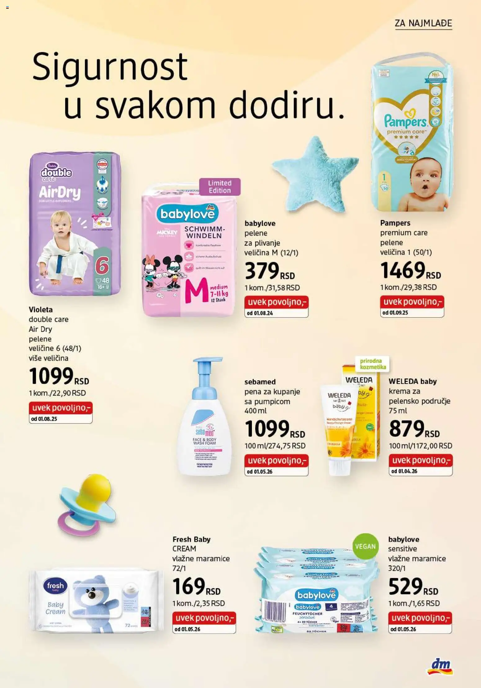 DM Drogerie katalog - važi od 01.06.2026 | Strana: 31 | Proizvode: Krema, Pena za kupanje, Vlažne maramice, Pelene