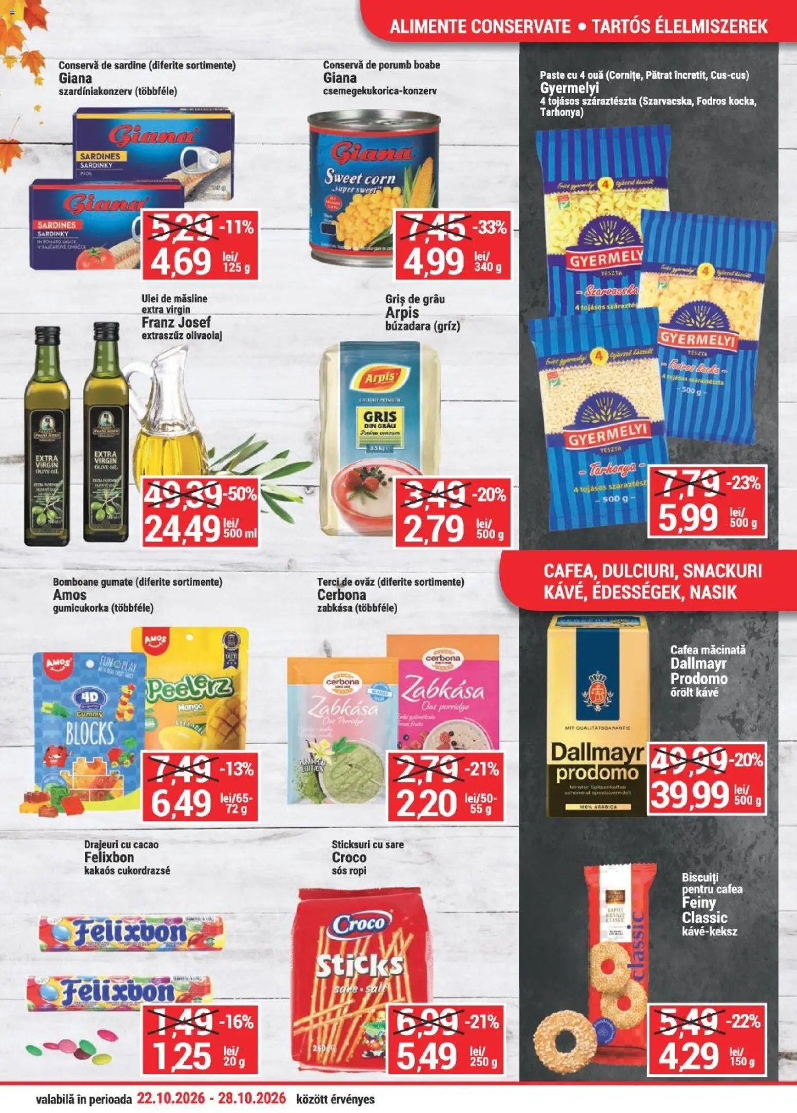 Noul catalog Merkur – valabil de la 22.10.2026 | Pagină: 3 | Produse: Măsline, Sticksuri, Cafea, Mango