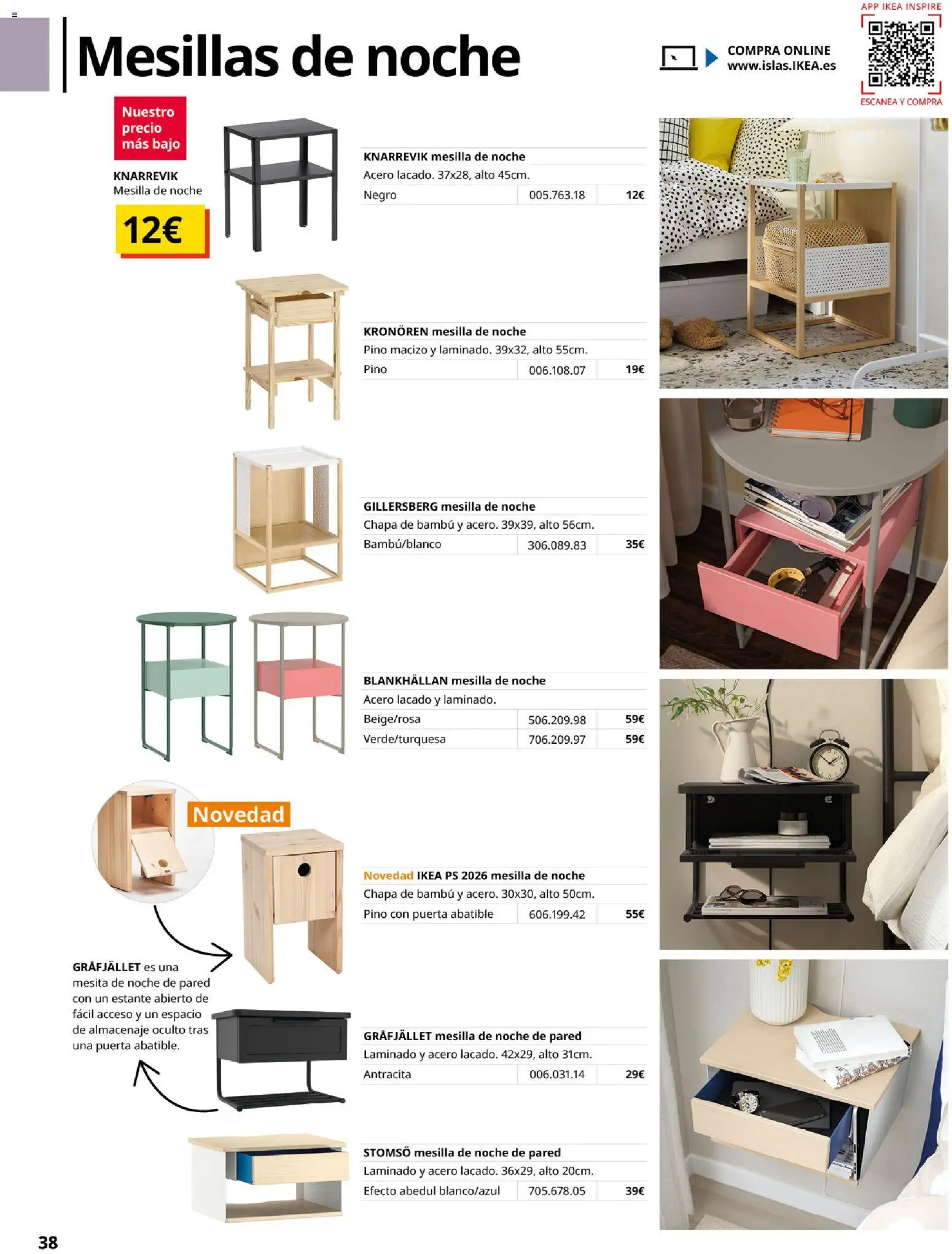 IKEA - Muebles para el dormitorio │ válido desde el 01/09/2026 | Página: 38 | Productos: Almacenaje, Mesilla de noche, Estante