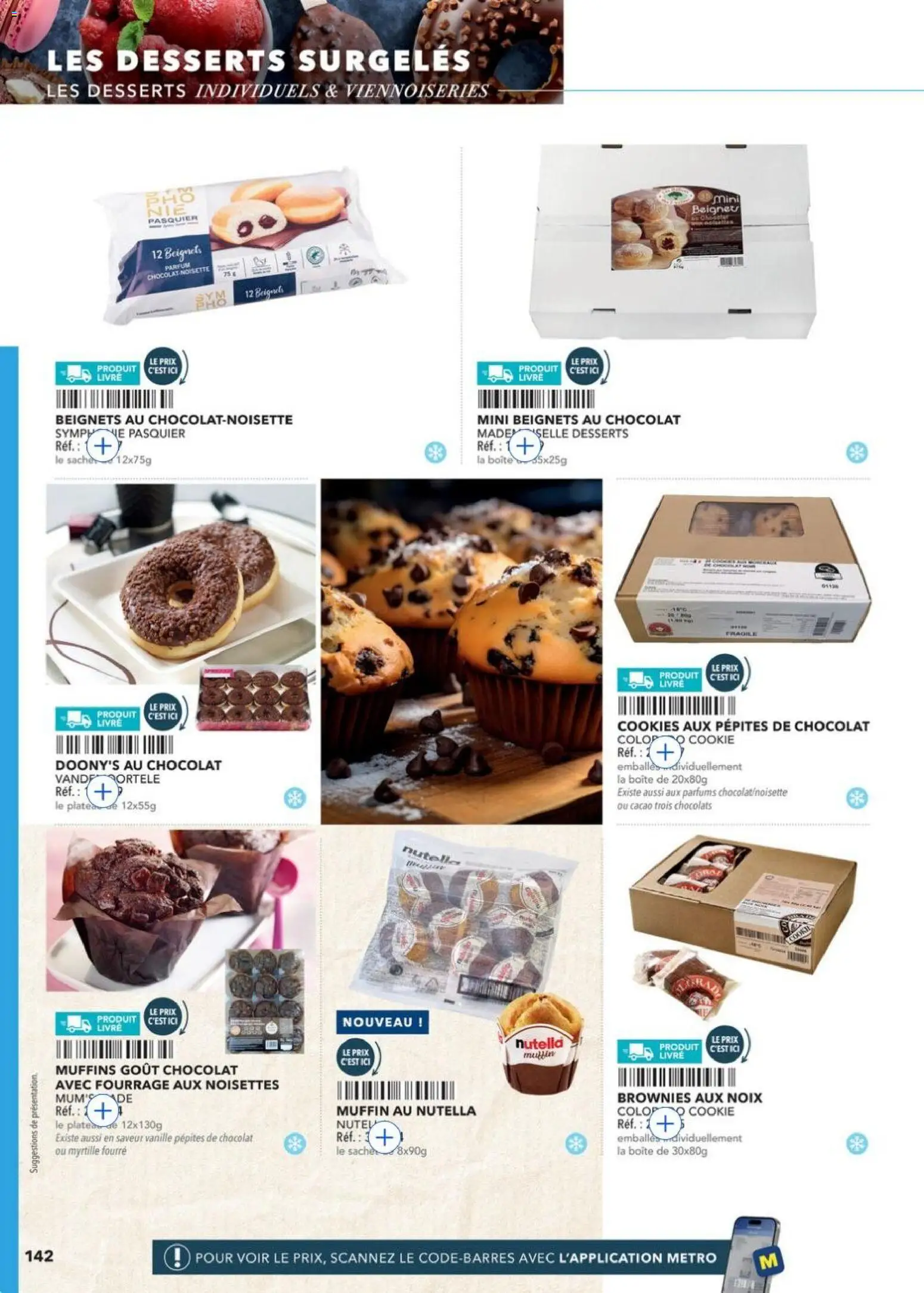 {H1} | Page: 142 | Produits: Muffins, Pépites de chocolat, Parfum, Viennoiseries