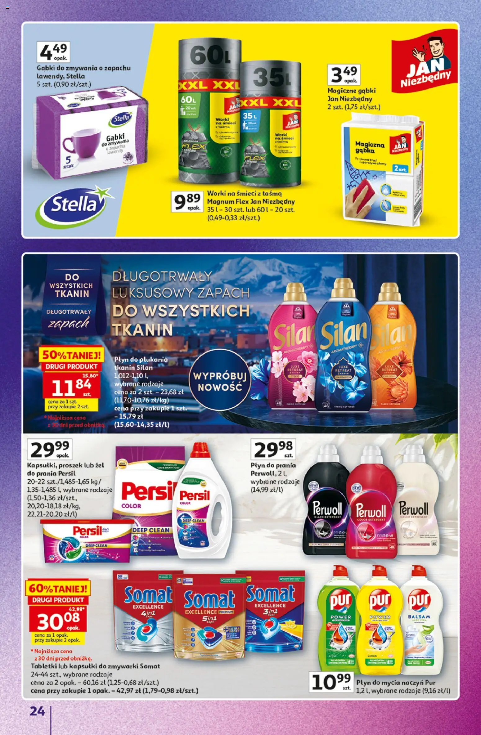 Auchan gazetka - 30 Lat Hipermarket Znane marki od 03.09.2026 | Strona: 24 | Produkty: Kapsułki, Proszek, Persil, Perwoll