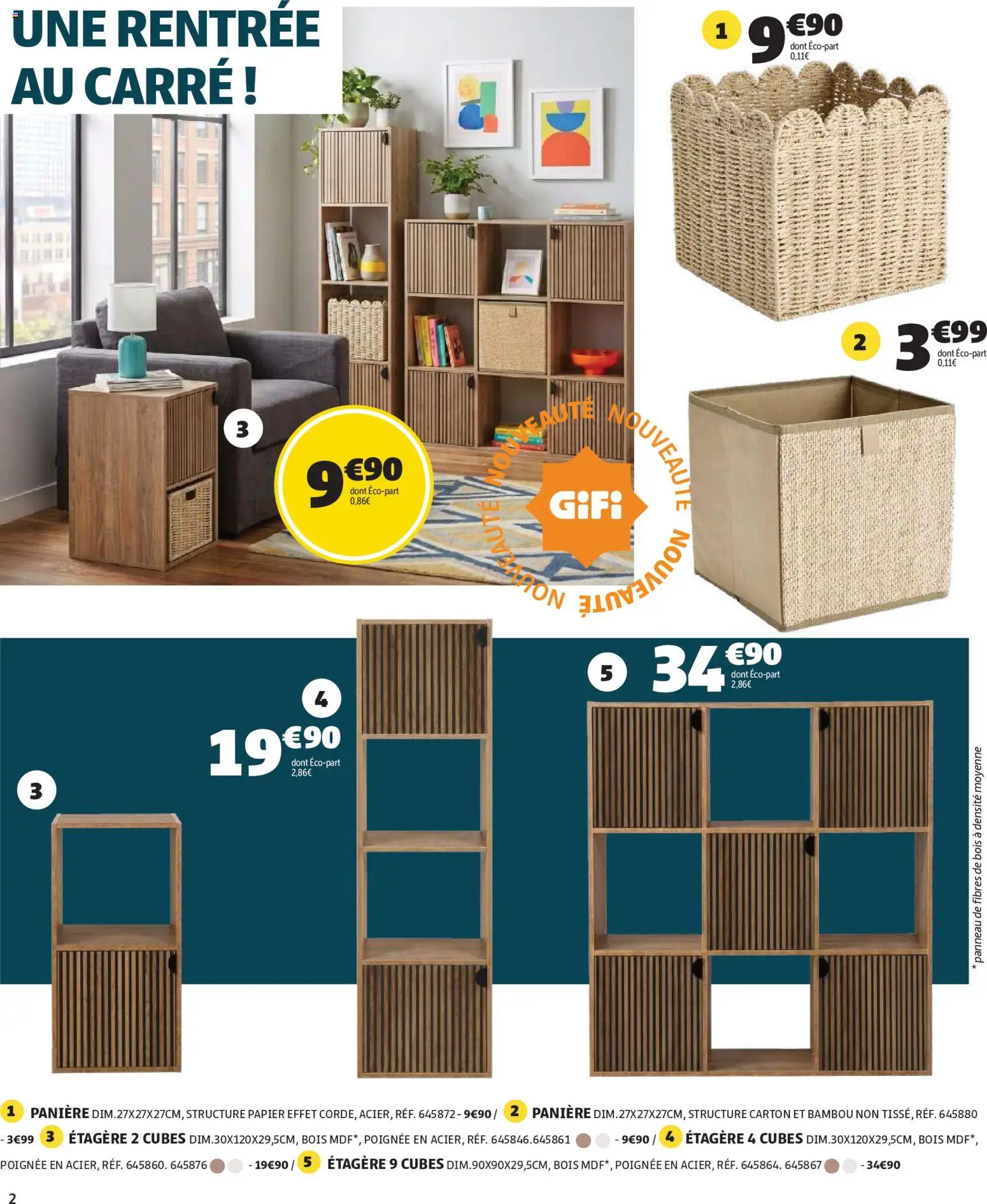 {H1} | Page: 2 | Produits: Étagère