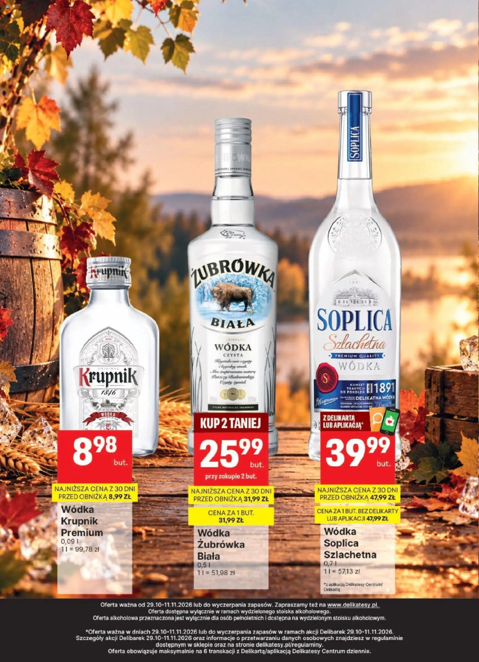 Delikatesy Centrum gazetka - DeliBarek od 29.10.2026 | Strona: 9 | Produkty: Krupnik, Krupnik wódka, Żubrówka, Wódka