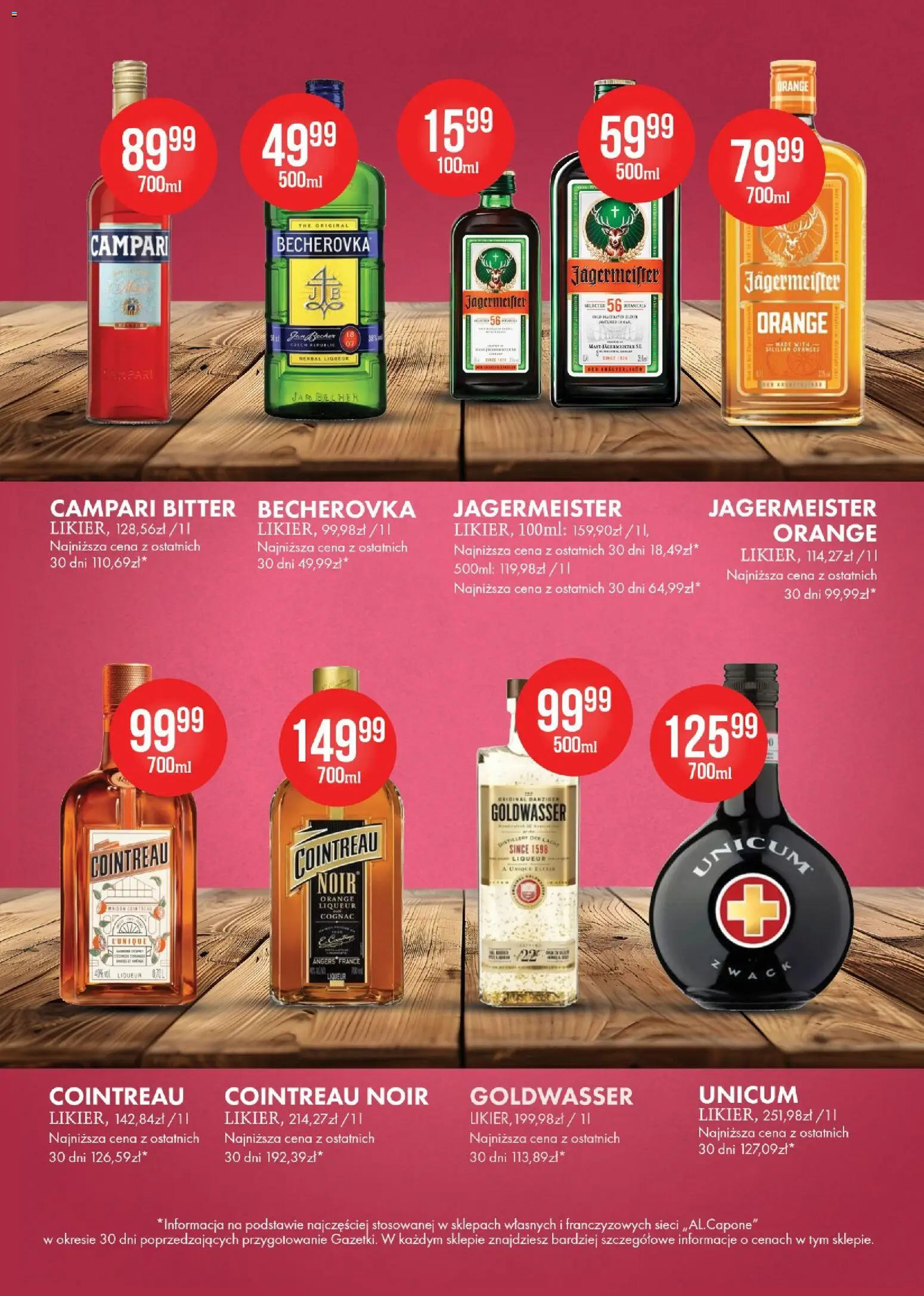 Al.Capone gazetka od 10.08.2026 | Strona: 10 | Produkty: Por, Cointreau, Becherovka, Jagermeister