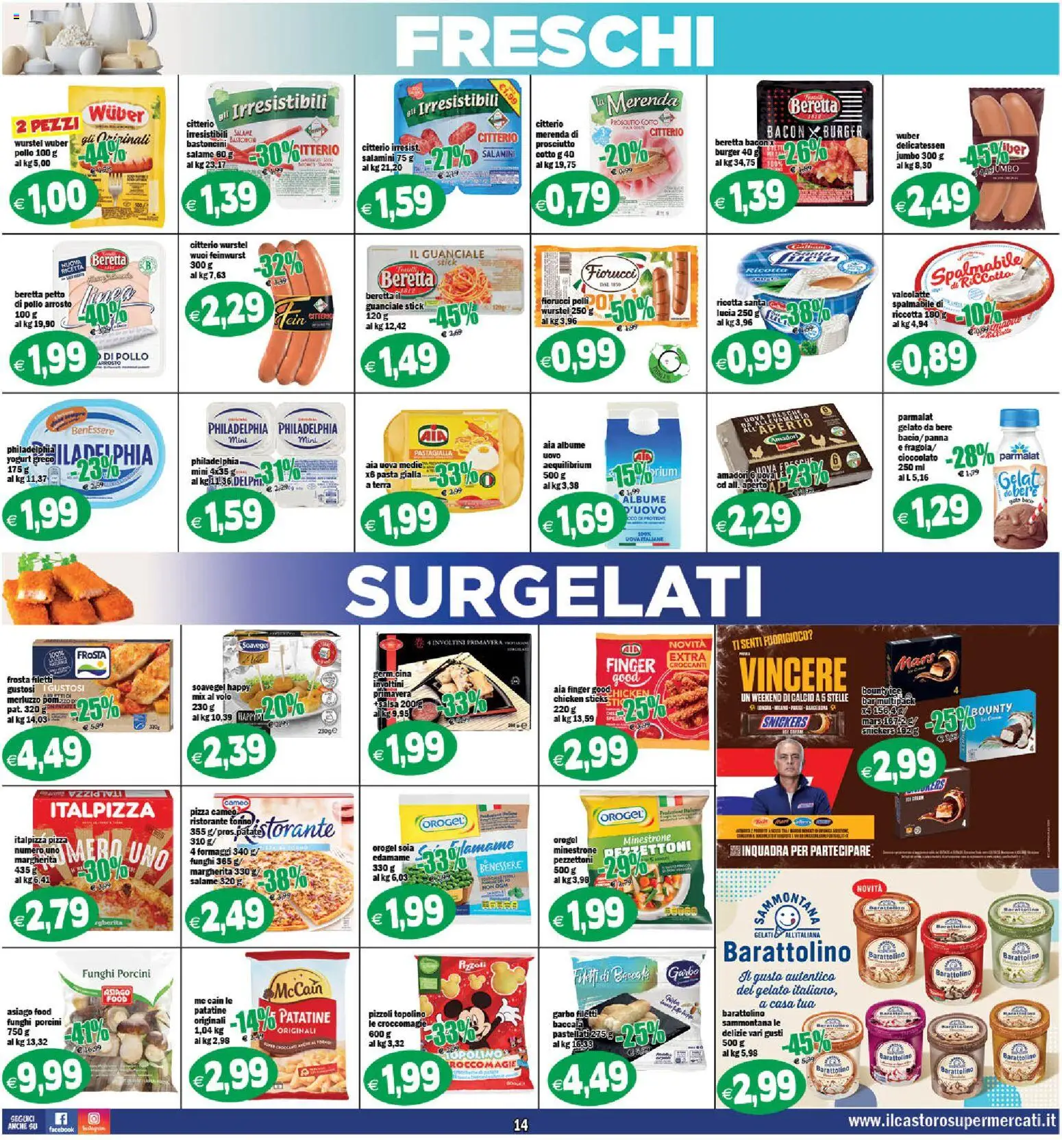 Volantino Il Castoro del 10/07/2026 | Pagina: 14 | Prodotti: Arrosto, Uova, Pizza, Salsa