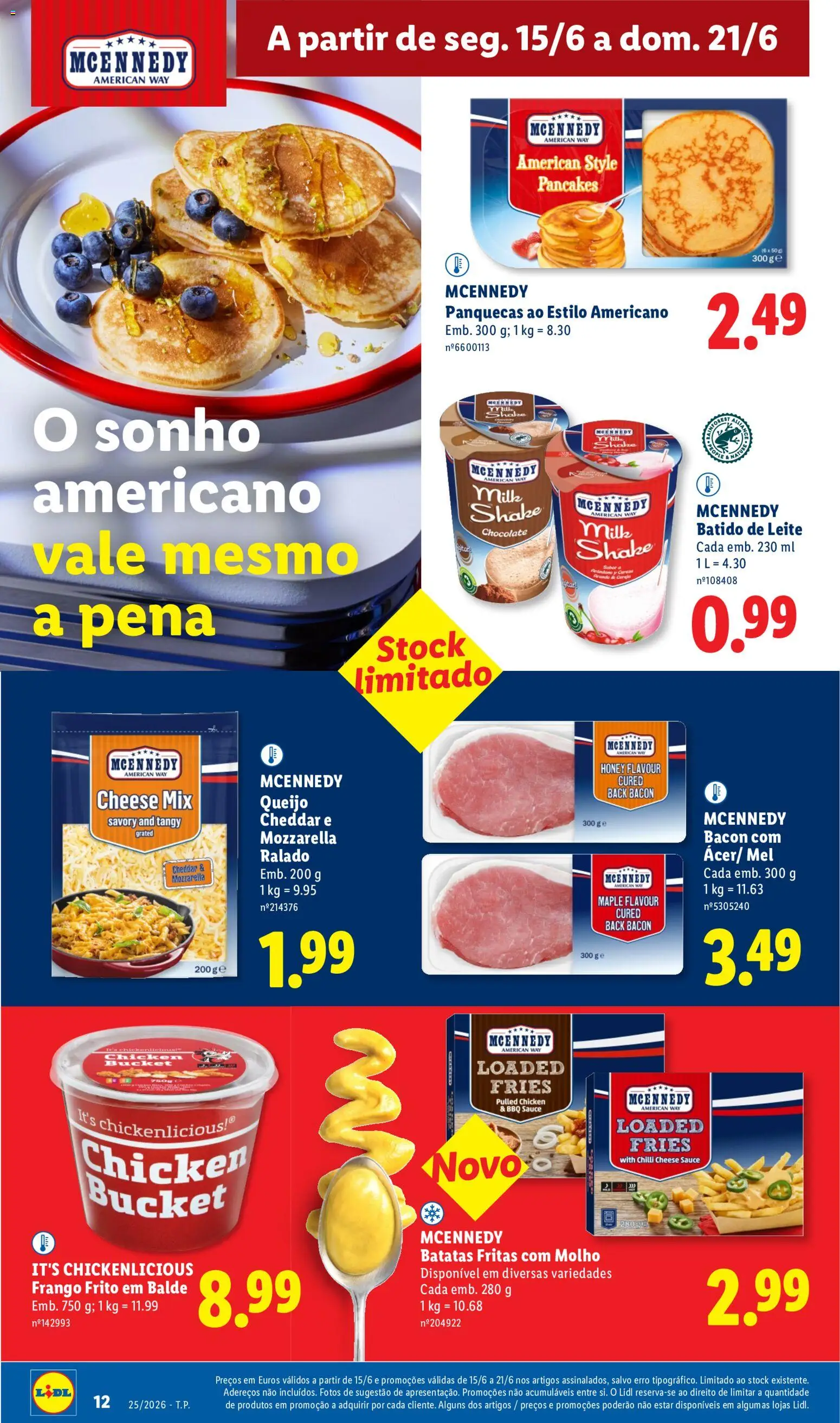 Lidl folheto │ válido de 15.06.2026 | Página: 12 | Produtos: Balde, Frango, Panquecas, Queijo