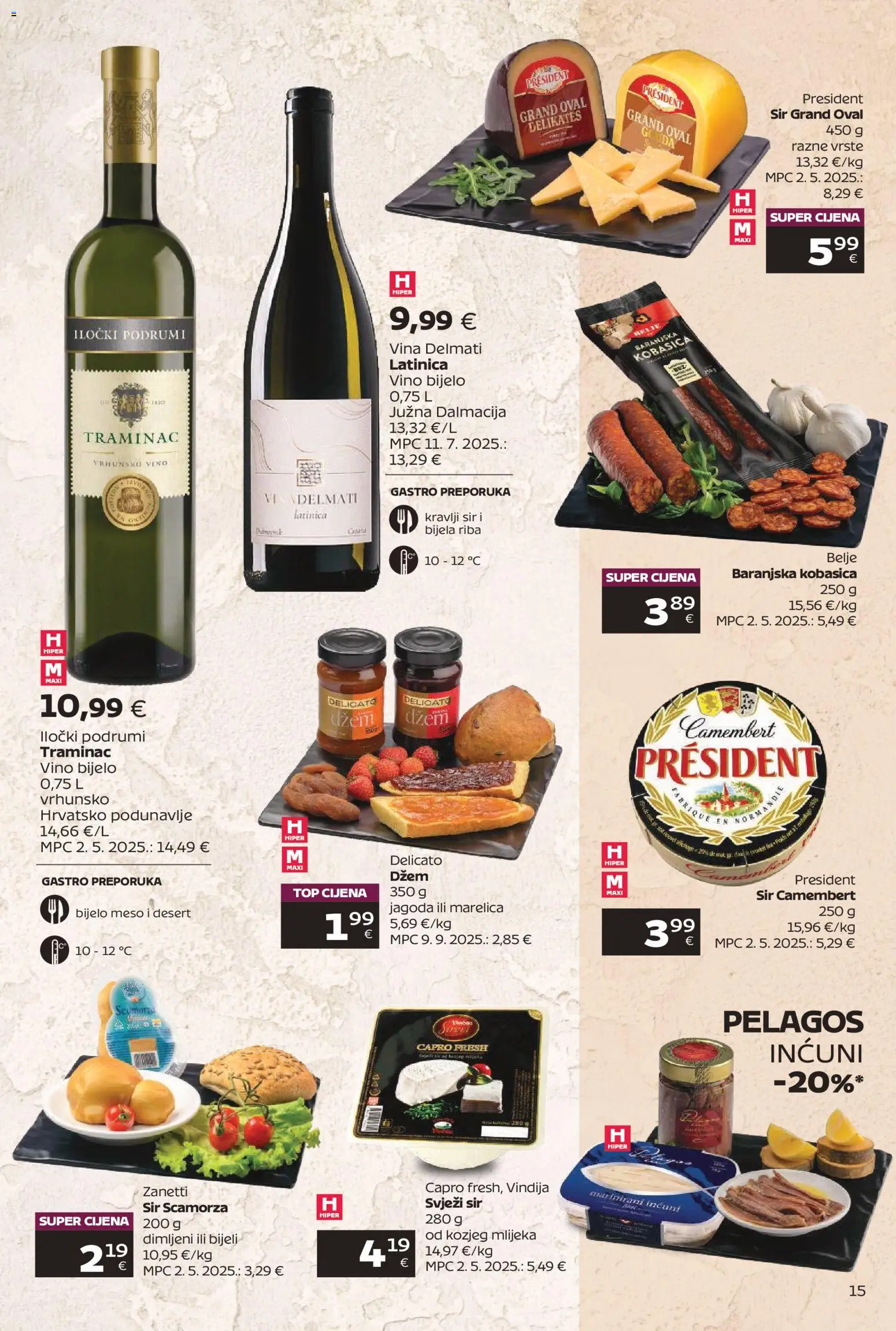 Tommy katalog | vrijedi od 09.03.2026 | Stranica: 15 | Proizvodi: Vindija, Sir, Riba, Kobasica