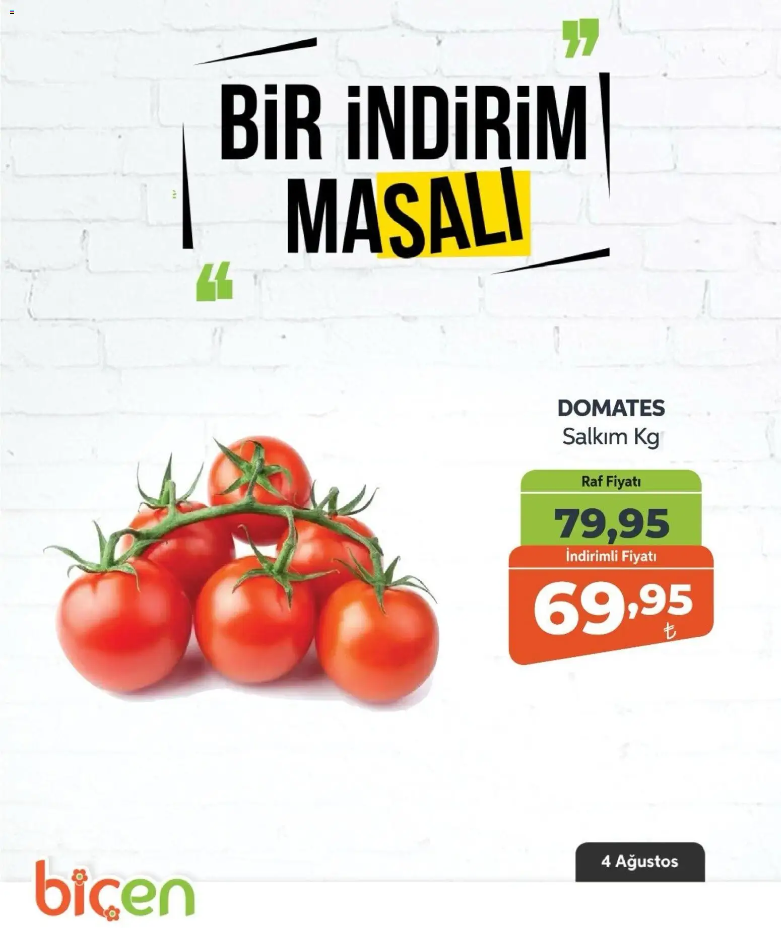 Biçen Market - Bir İndirim MaSalı - sebze - 04 Ağustos 2026 tarihinden itibaren geçerlidir | Sayfa: 6