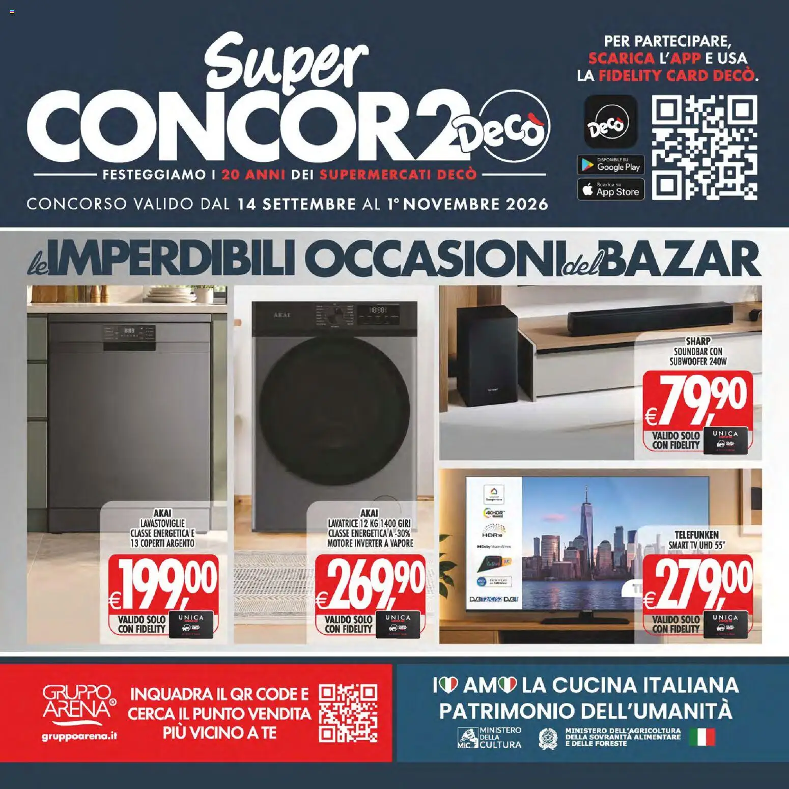 Volantino Decò del 23/10/2026 | Pagina: 48 | Prodotti: Tè, smart TV, Lavastoviglie, TV