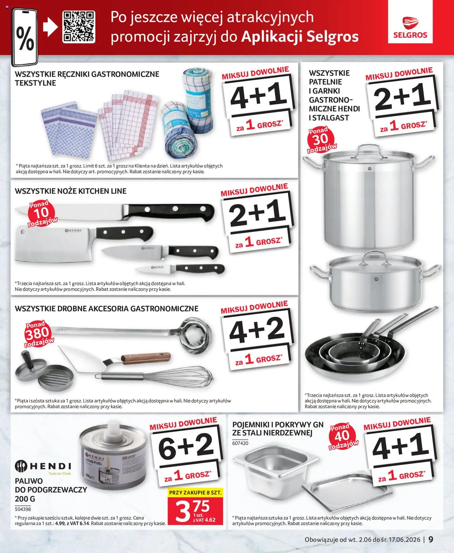 Selgros cash&carry gazetka - Oferta dla gastronomii od 02.06.2026 | Strona: 9 | Produkty: Patelnie, Garnki