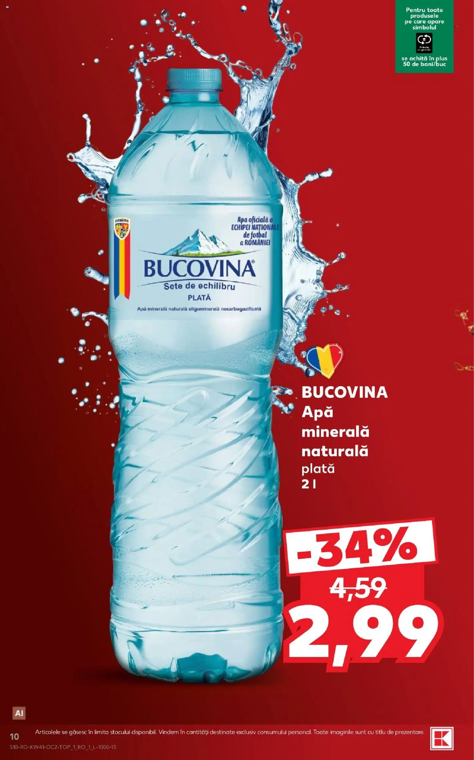 Noul catalog Kaufland – valabil de la 07.10.2026 | Pagină: 10 | Produse: Apa minerala, Apă, Plus