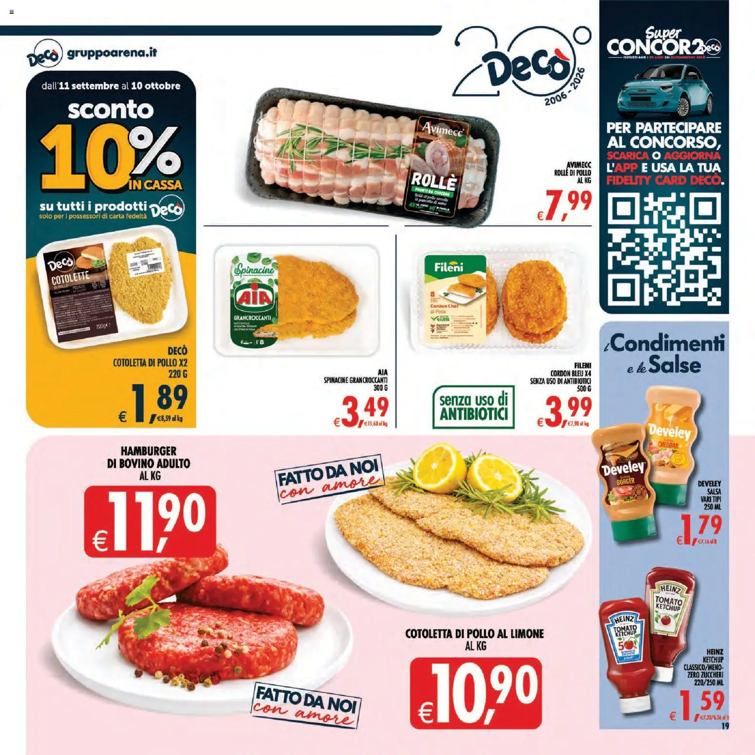 Volantino Decò del 11/09/2026 | Pagina: 20 | Prodotti: Bovino, Ketchup, Salse, Hamburger