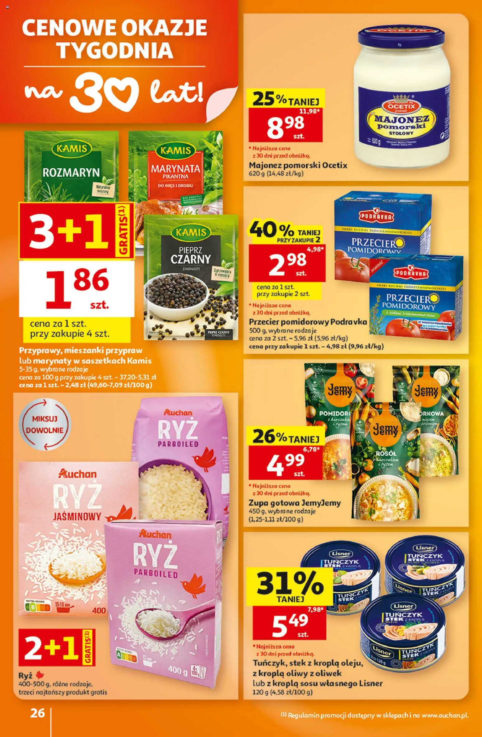 Auchan gazetka - Hipermarket od 29.10.2026 | Strona: 26 | Produkty: Rozmaryn, Tuńczyk, Zupa, Majonez