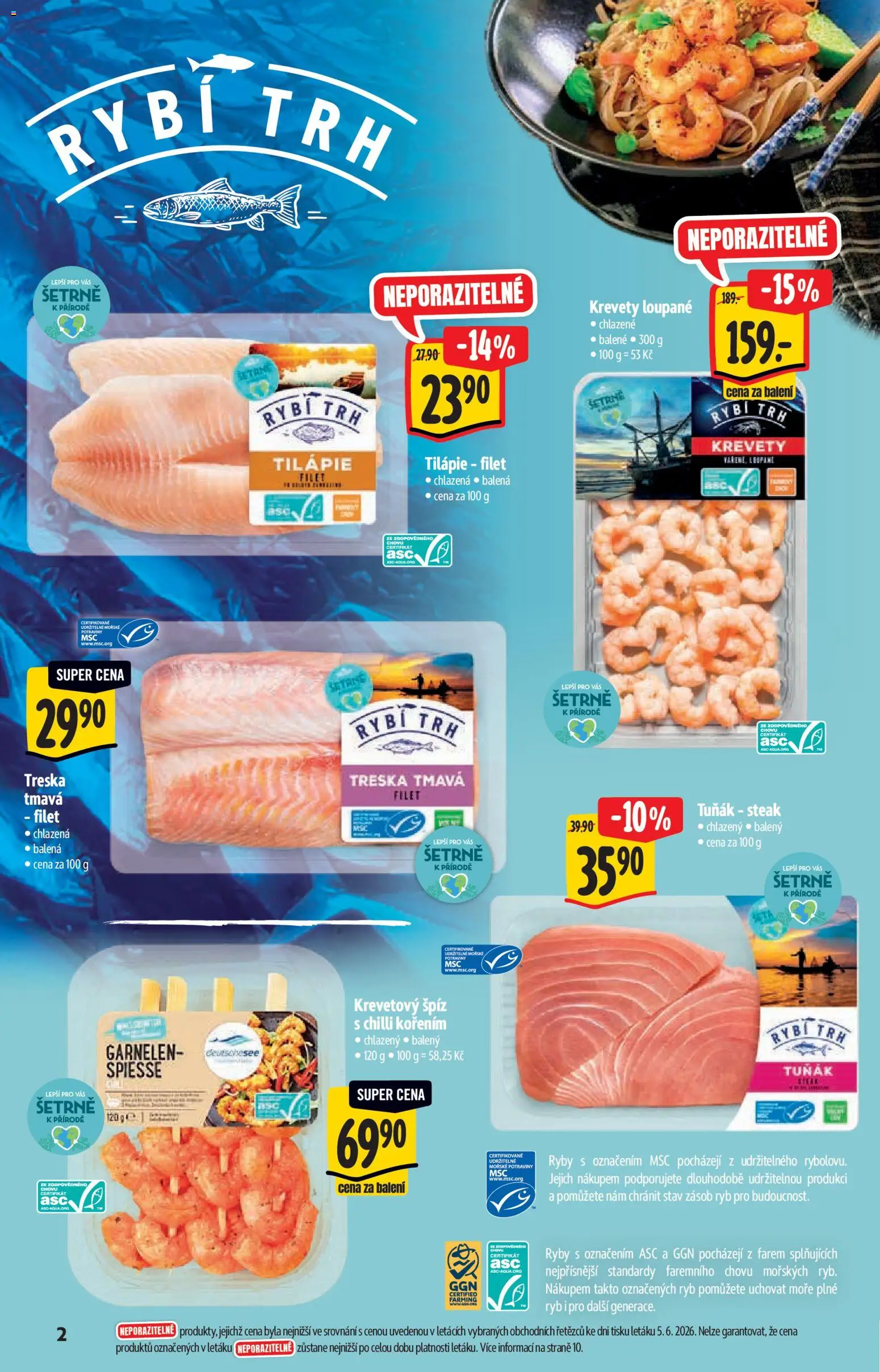 Albert katalog - Hypermarket od 17.06.2026 | Strana: 2 | Produkty: Treska, Steak, Filet, Krevety