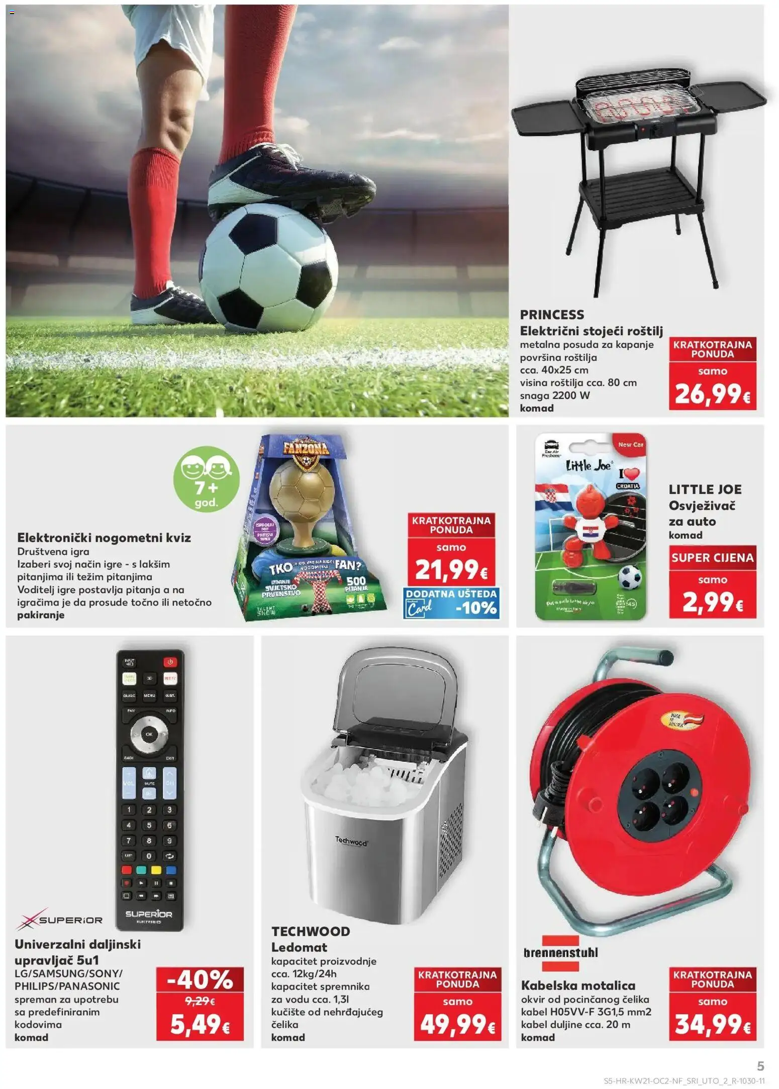 Kaufland katalog | vrijedi od 20.05.2026 | Stranica: 5 | Proizvodi: Roštilj, Ledomat, Kabelska motalica, Kabel