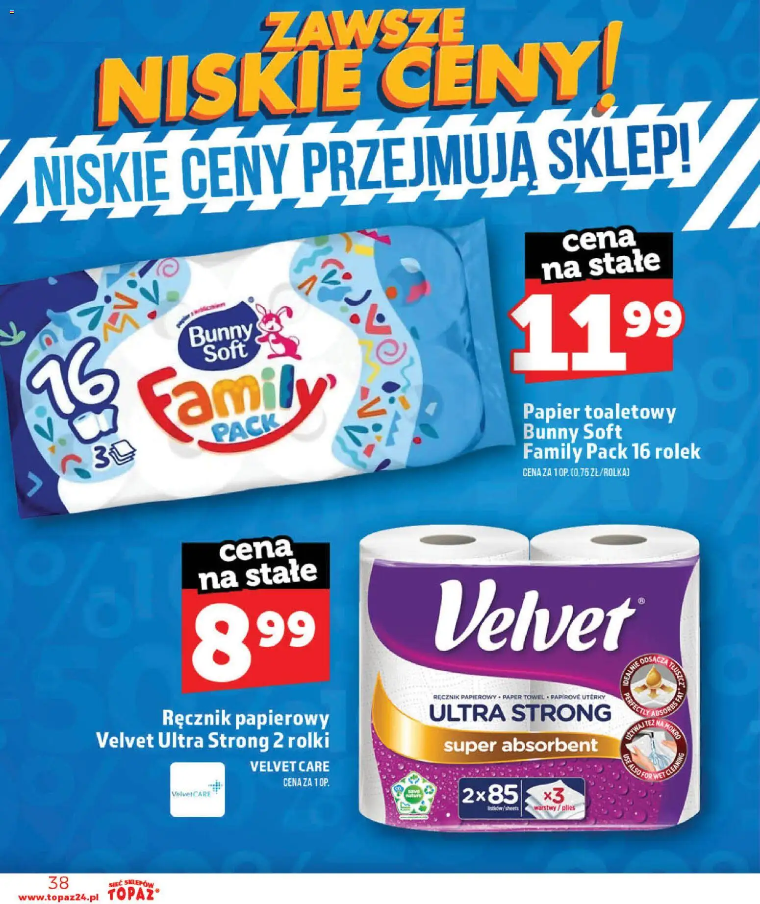 Topaz gazetka - Otwarcie Stoczek Łukowski od 30.05.2026 | Strona: 38 | Produkty: Papier toaletowy, Rolki, Ręcznik papierowy