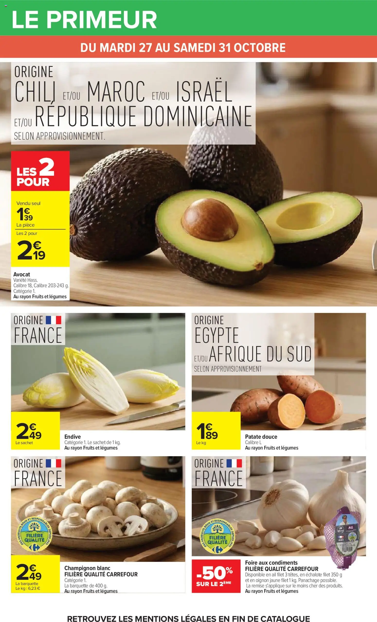{H1} | Page: 26 | Produits: Échalote, Fruits, Endive, Champignon