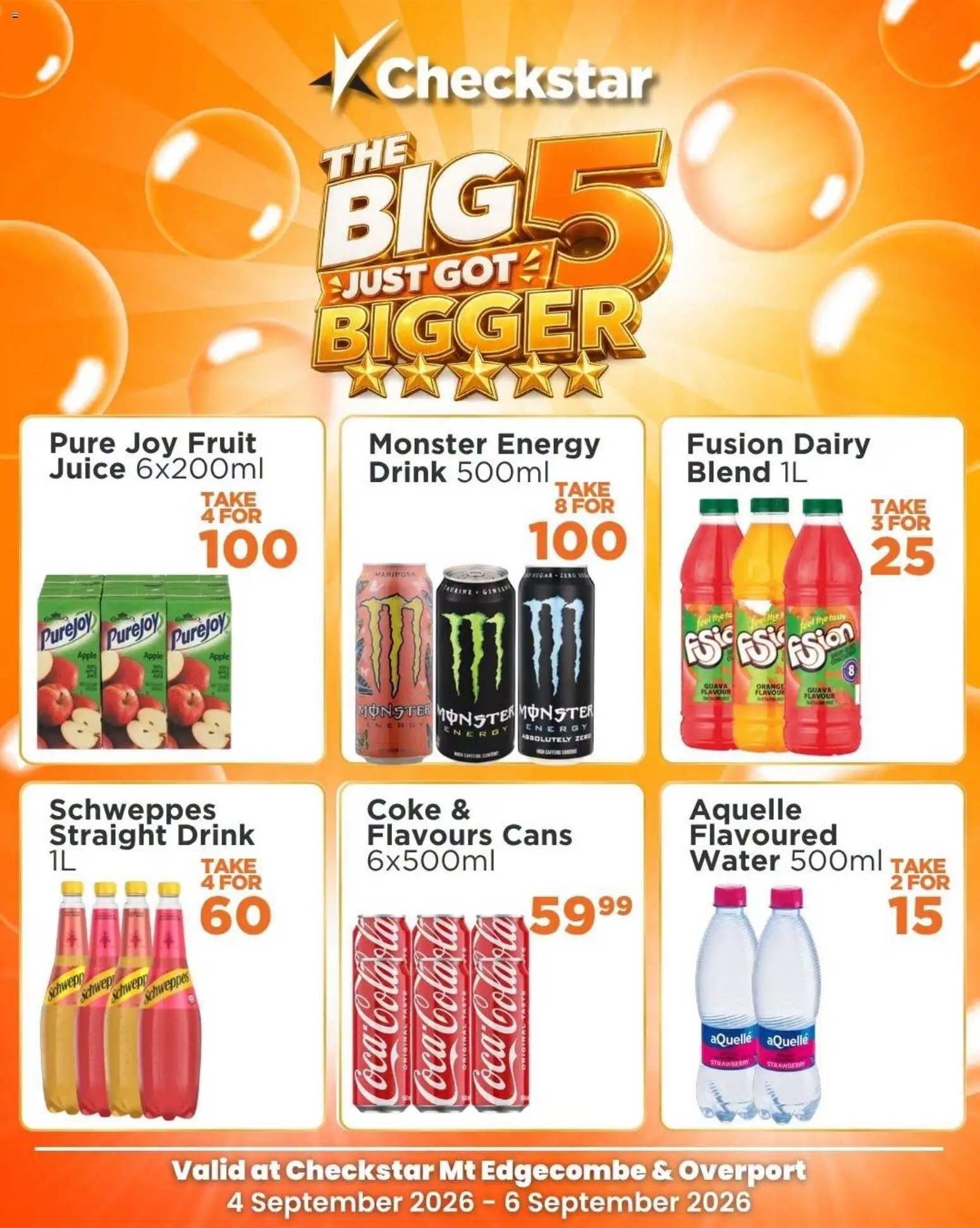 New Check Star catalogue – valid from 04/09/2026 | Page: 2 | Products: Coke, Water, Fruit, Sugar