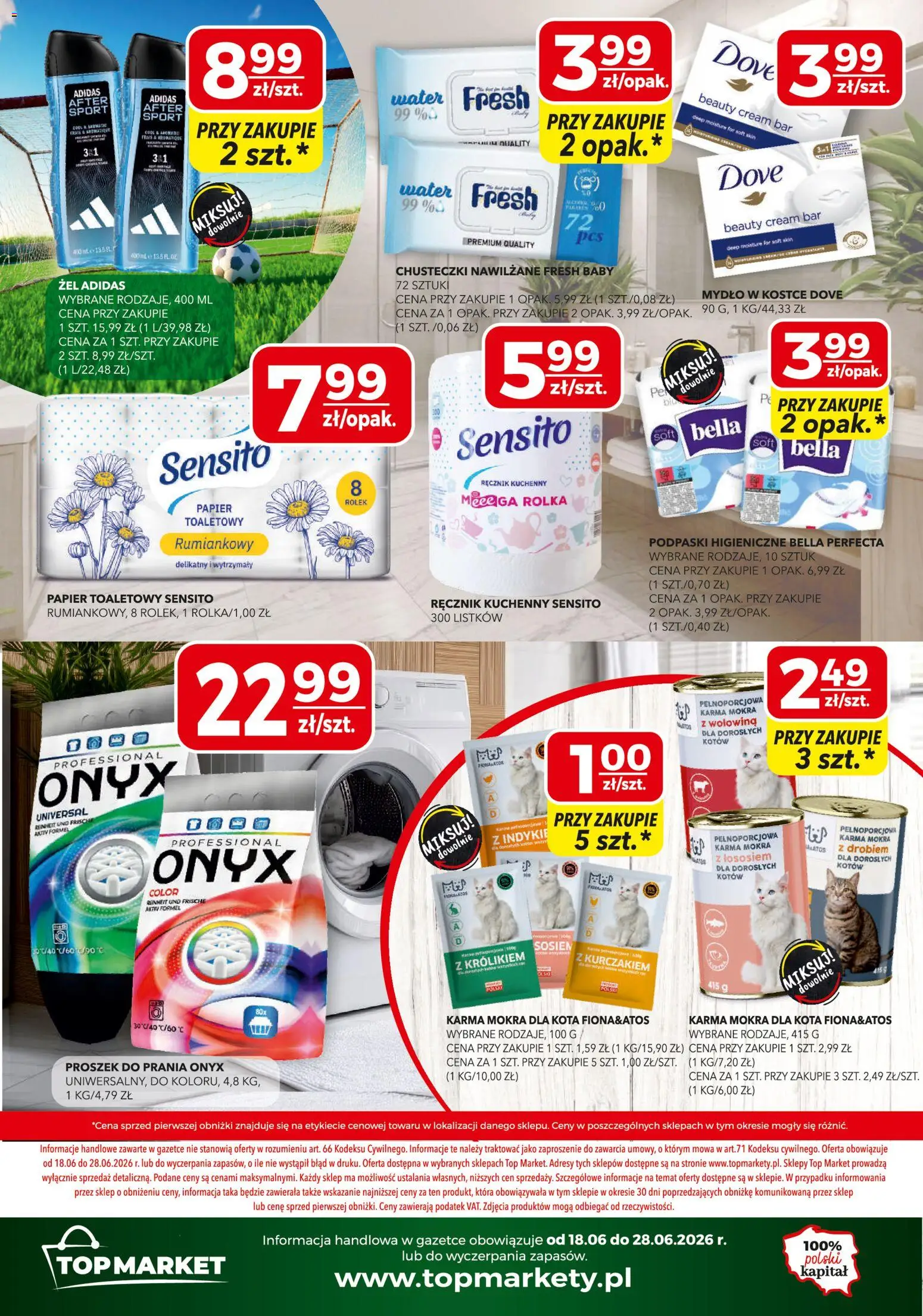 Top Market gazetka od 18.06.2026 | Strona: 12 | Produkty: Top, Podpaski, Wołowina, Proszek do prania