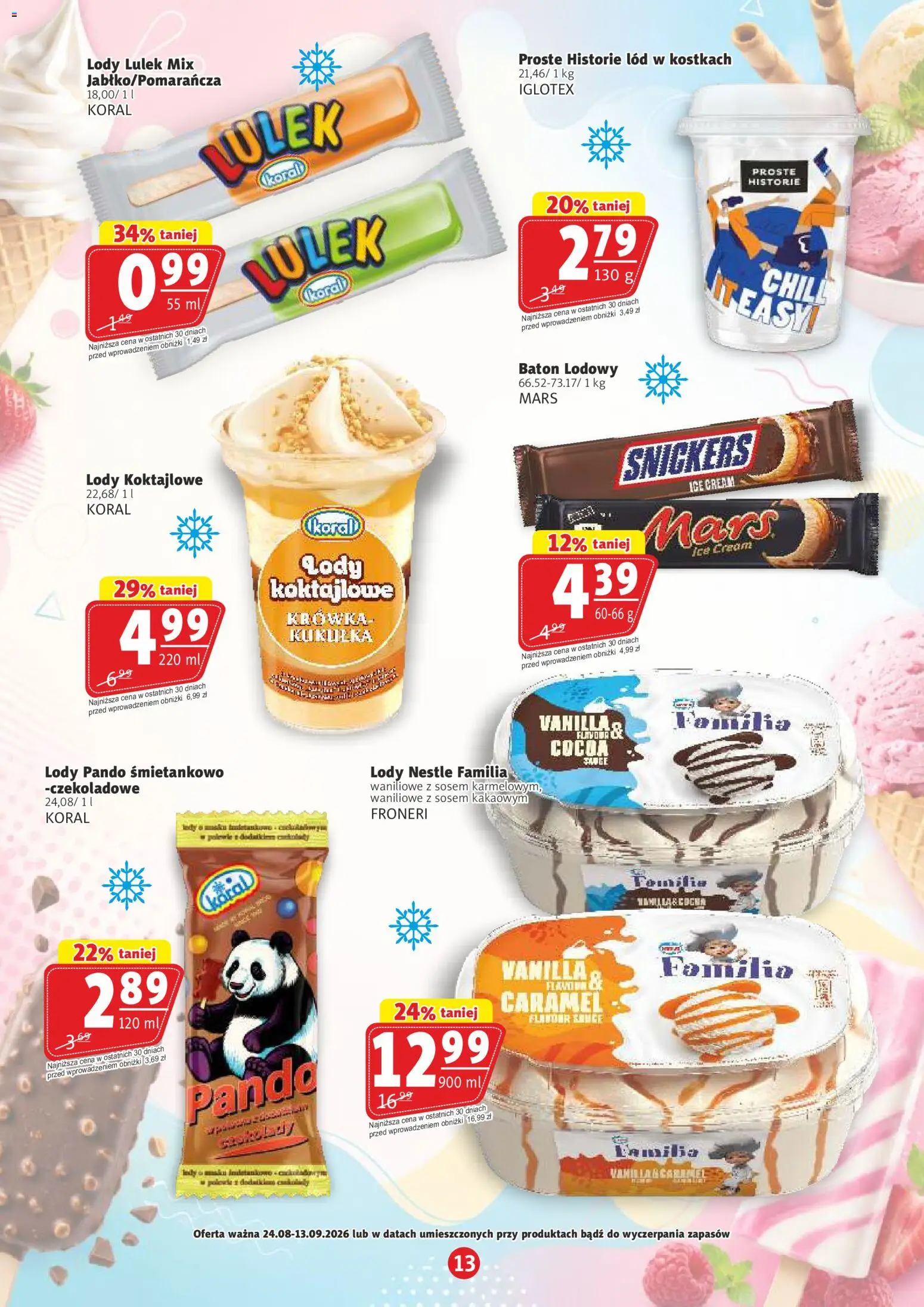Prim Market gazetka - Witaj Szkoło od 03.08.2026 | Strona: 13 | Produkty: Krowka, Baton, Lód w kostkach, Lody