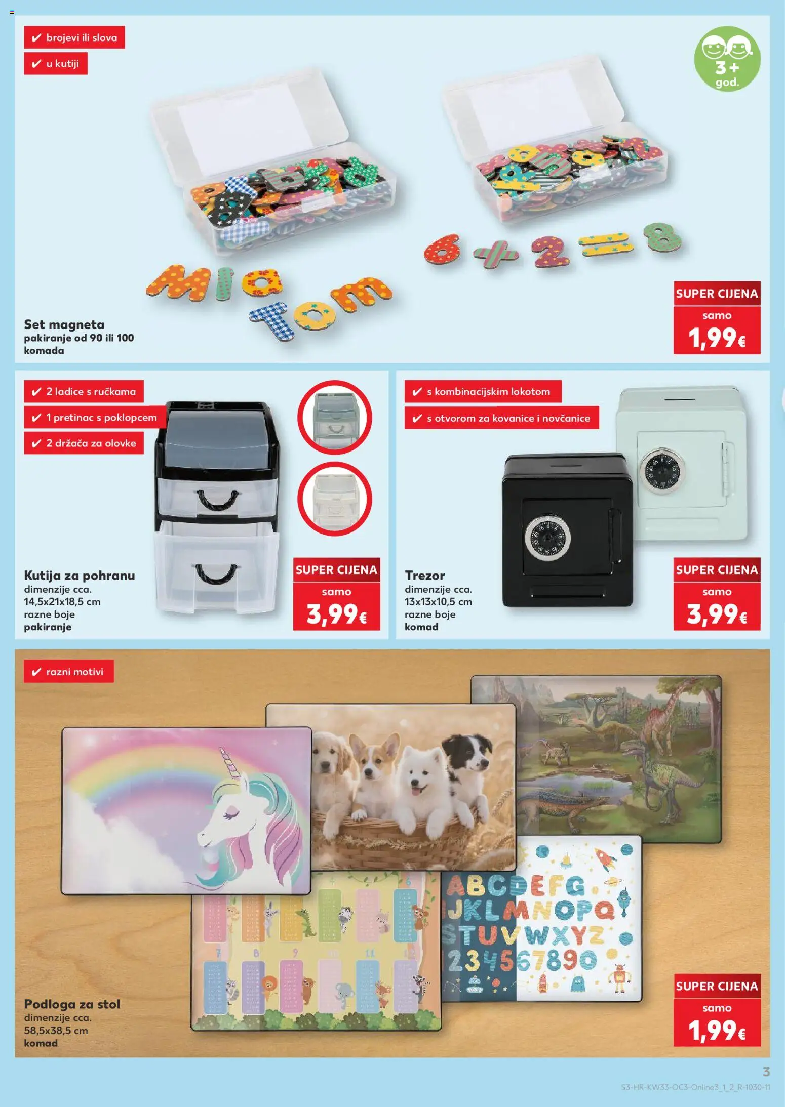 Kaufland katalog | vrijedi od 10.08.2026 | Stranica: 3 | Proizvodi: Stol, Ladice, Trezor, Podloga
