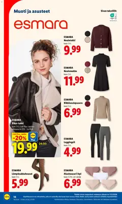 Lidl-mainoslehti voimassa 17/09/2026 alkaen | Sivu: 16 | Tuotteet: Neuletakki, Leggingsit, Alushousut