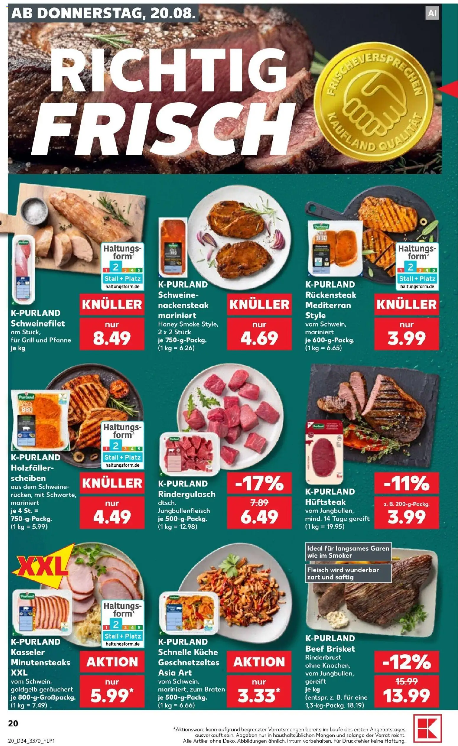 Kaufland Prospekt Jena – gültig ab 20.08.2026 | Seite: 22 | Produkte: Grill, Rindergulasch, Küche, Schweinefilet