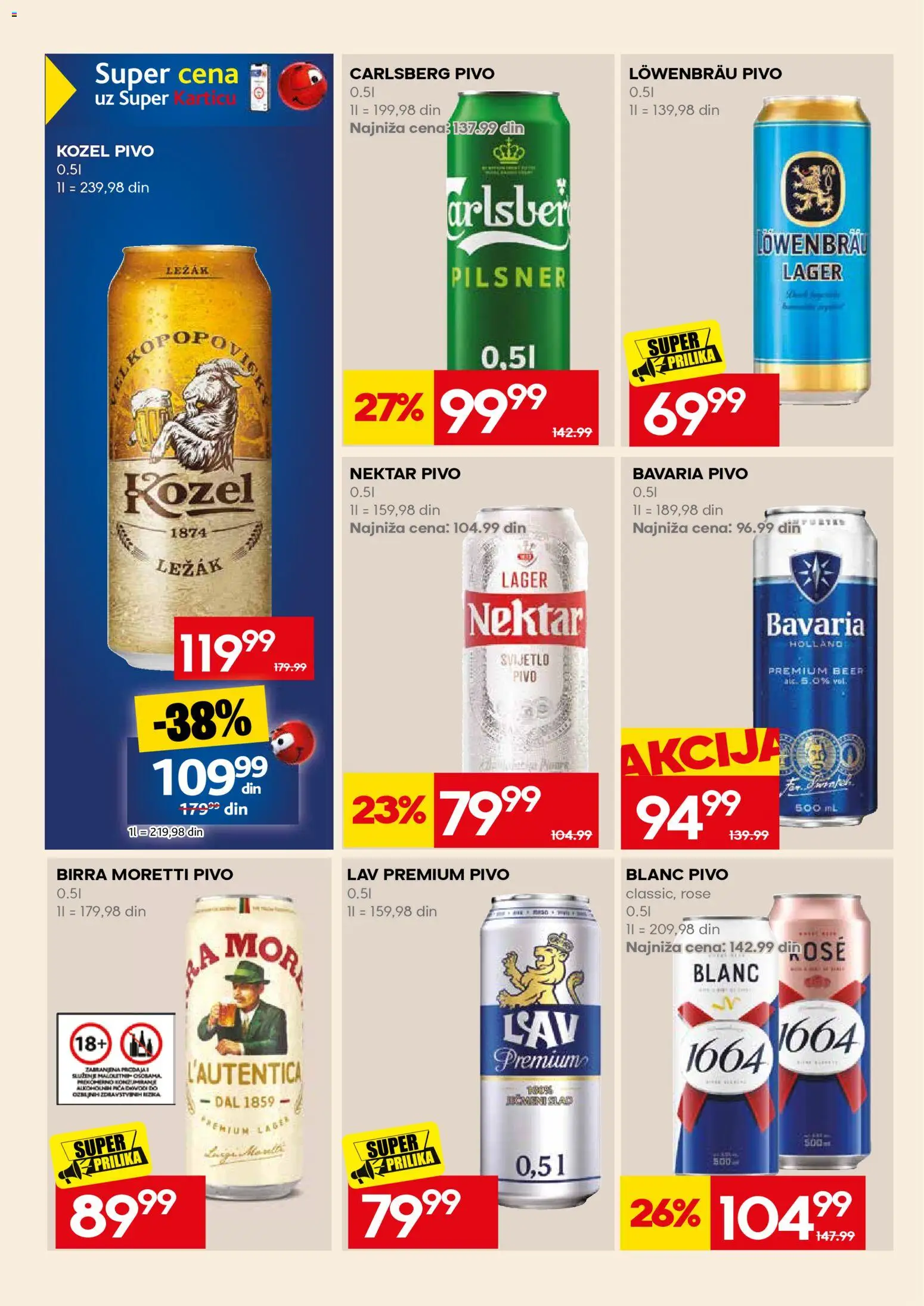 Mercator katalog - važi od 31.08.2026 | Strana: 46 | Proizvode: Birra Moretti, Nektar, Pivo, Carlsberg