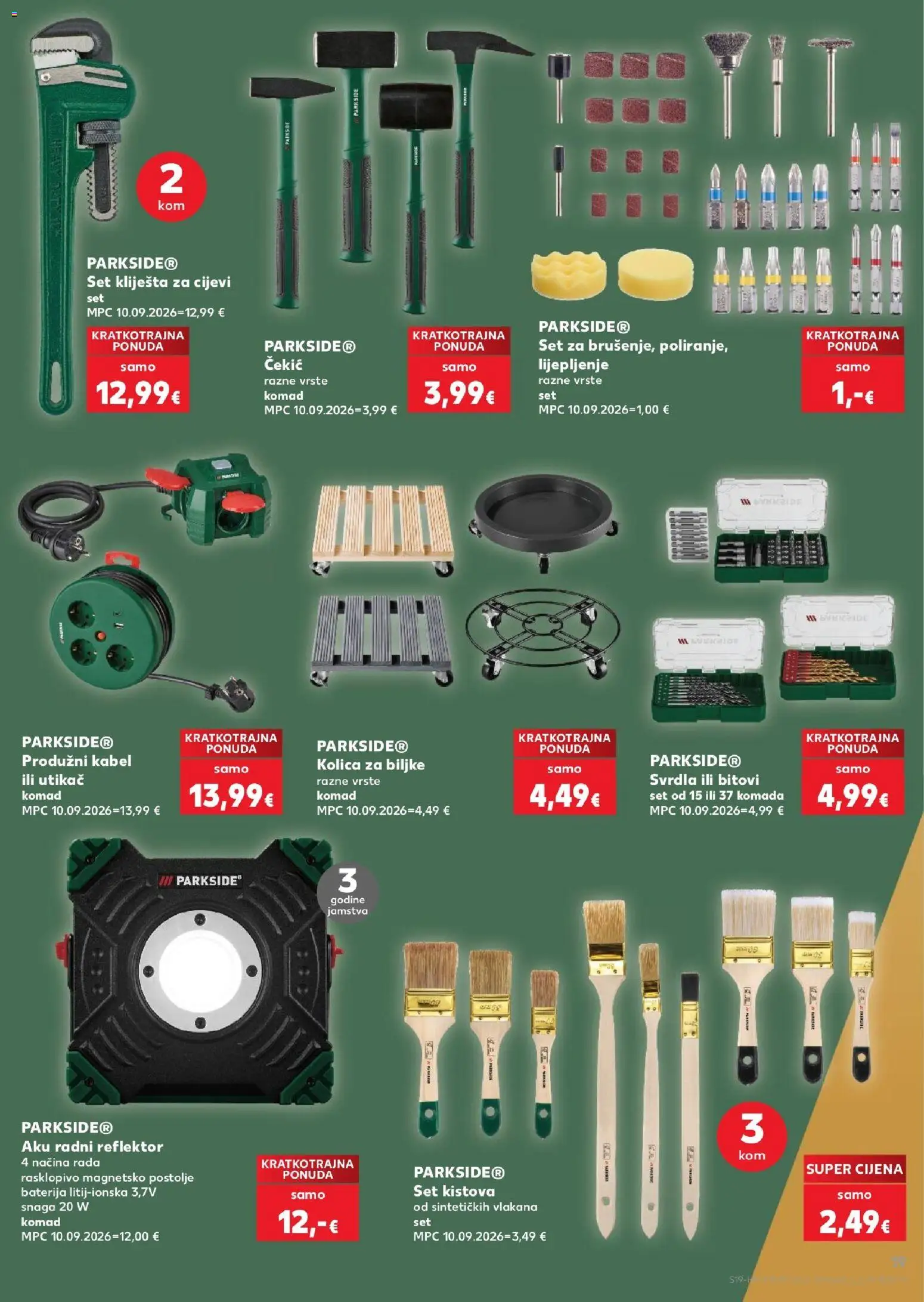 Kaufland katalog | vrijedi od 07.10.2026 | Stranica: 19 | Proizvodi: Produžni kabel, Kolica, Cijevi, Parkside
