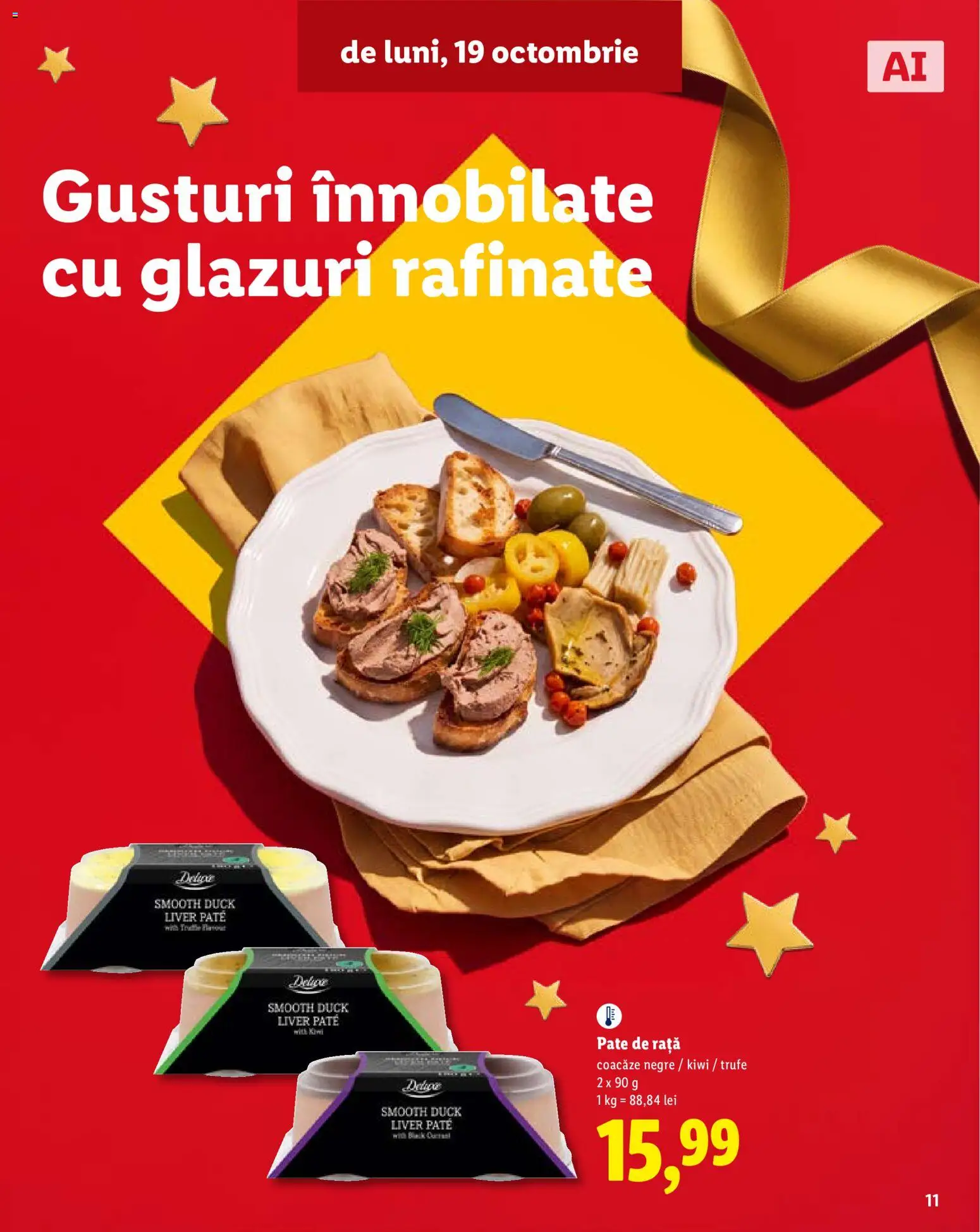 Noul catalog Lidl – valabil de la 19.10.2026 | Pagină: 11 | Produse: Rață, Kiwi, Deluxe, Black