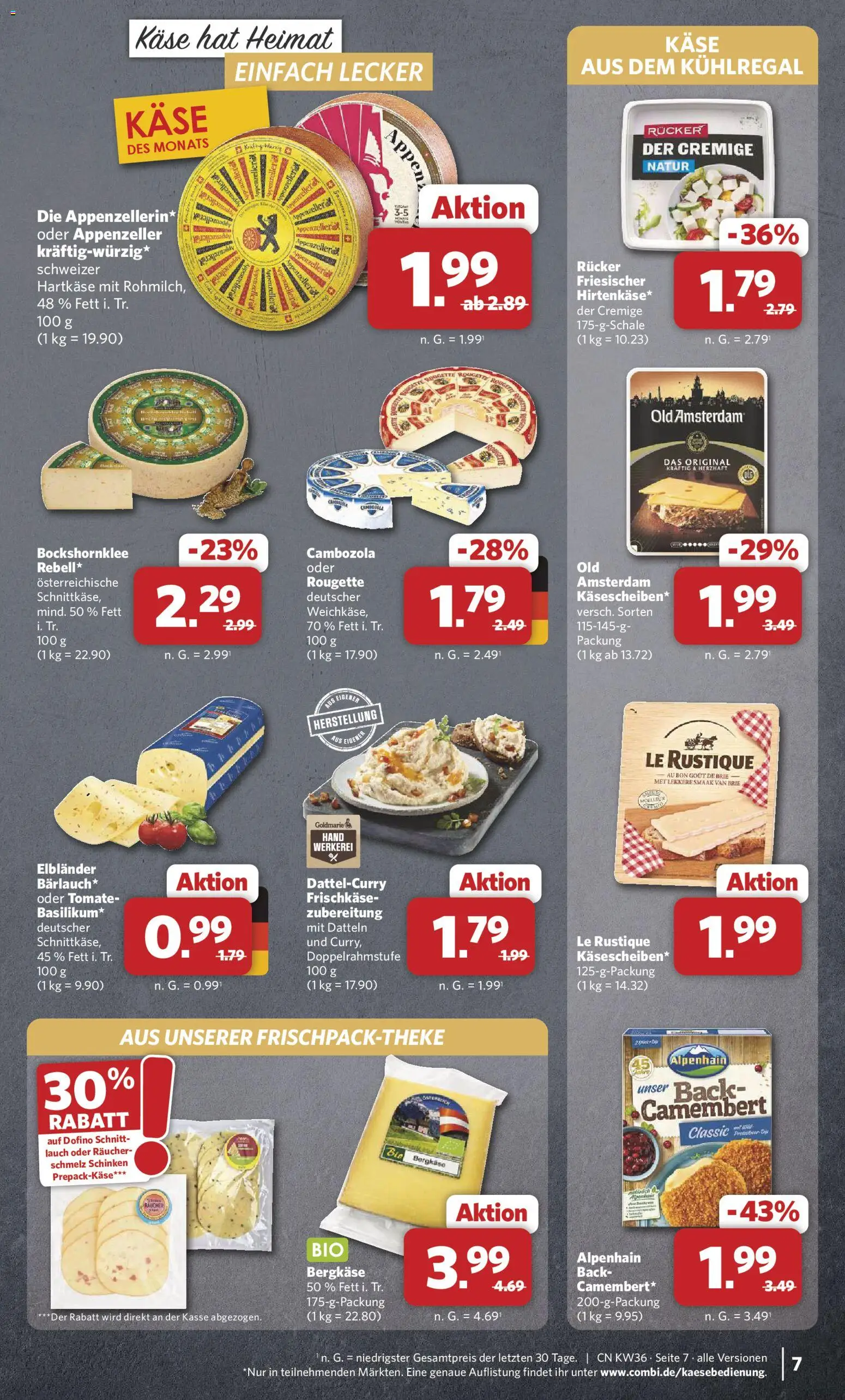 Combi Prospekt – gültig ab 31.08.2026 | Seite: 7 | Produkte: Käse, Camembert, Schinken, Lauch