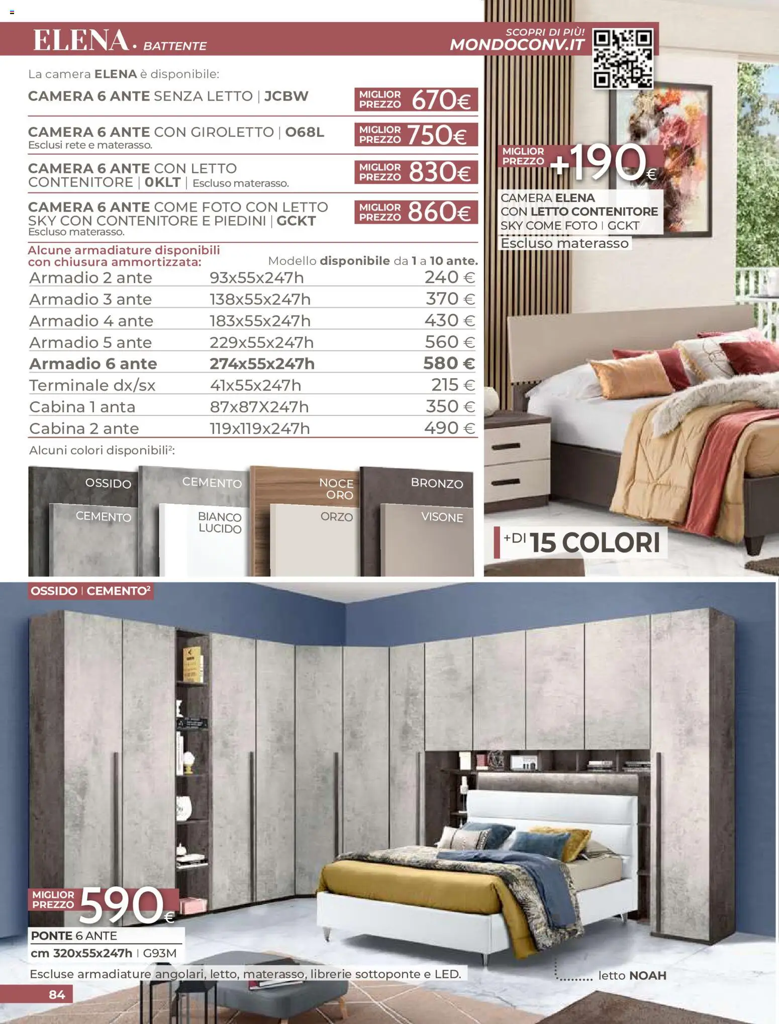 Volantino Mondo Convenienza del 01/09/2026 | Pagina: 86 | Prodotti: Contenitore, Letto, Armadio, Cemento