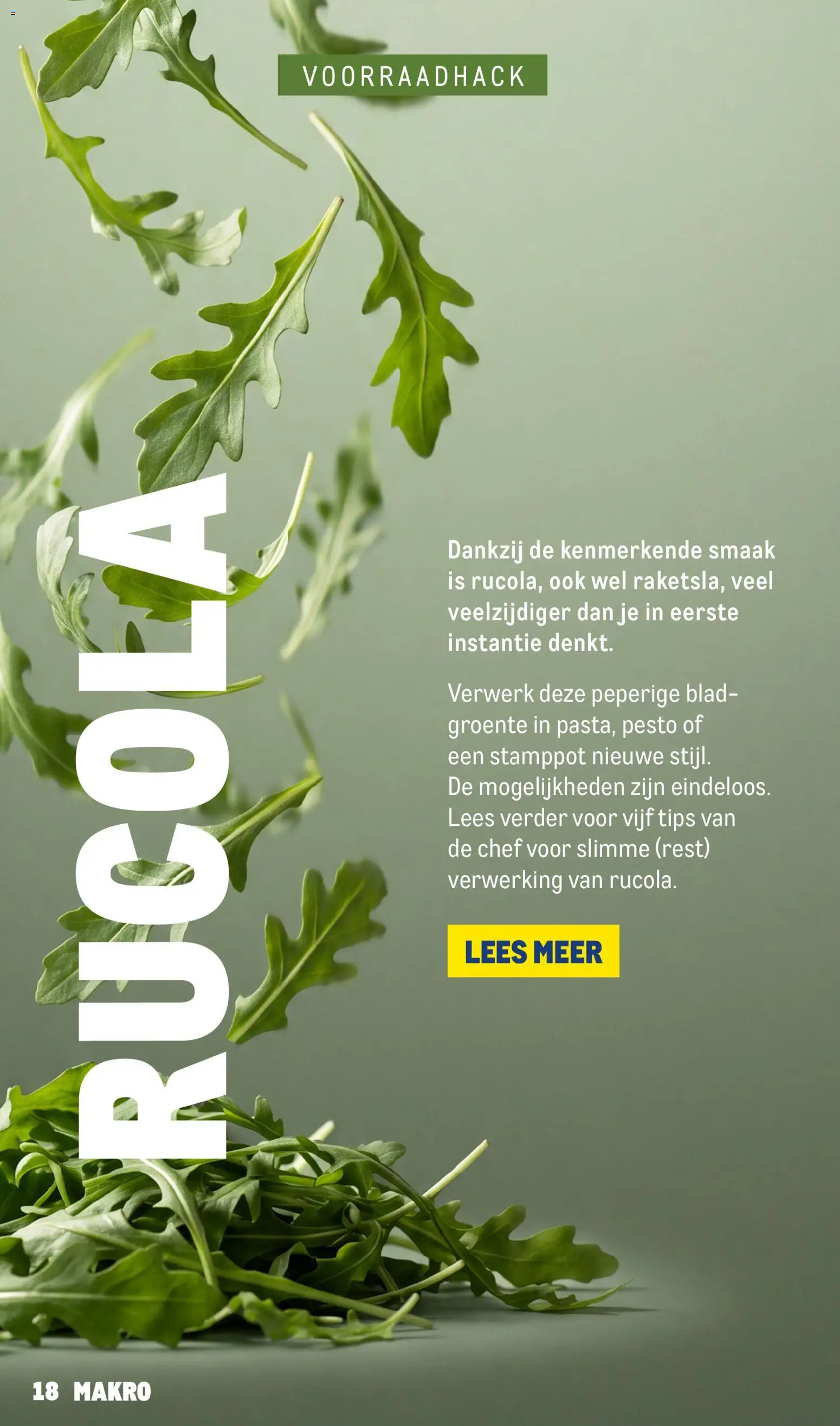 {H1} | Pagina: 18 | Producten: Rucola, Pesto