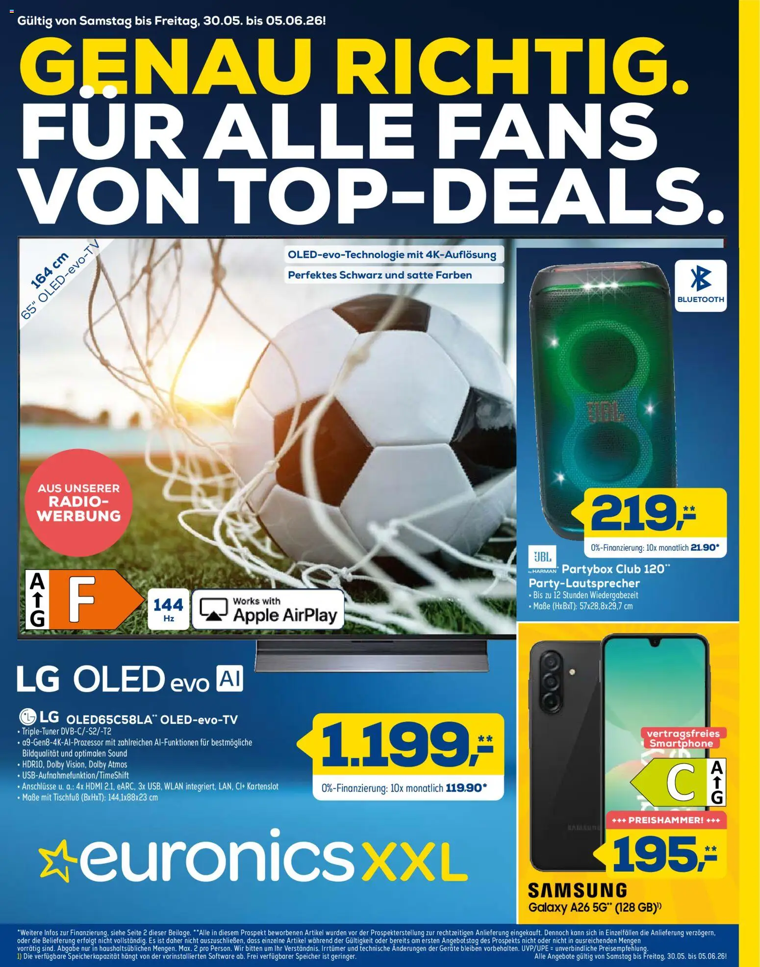 Euronics Prospekt – gültig ab 30.05.2026 | Seite: 1 | Produkte: LG, Samsung, Smartphone, Radio