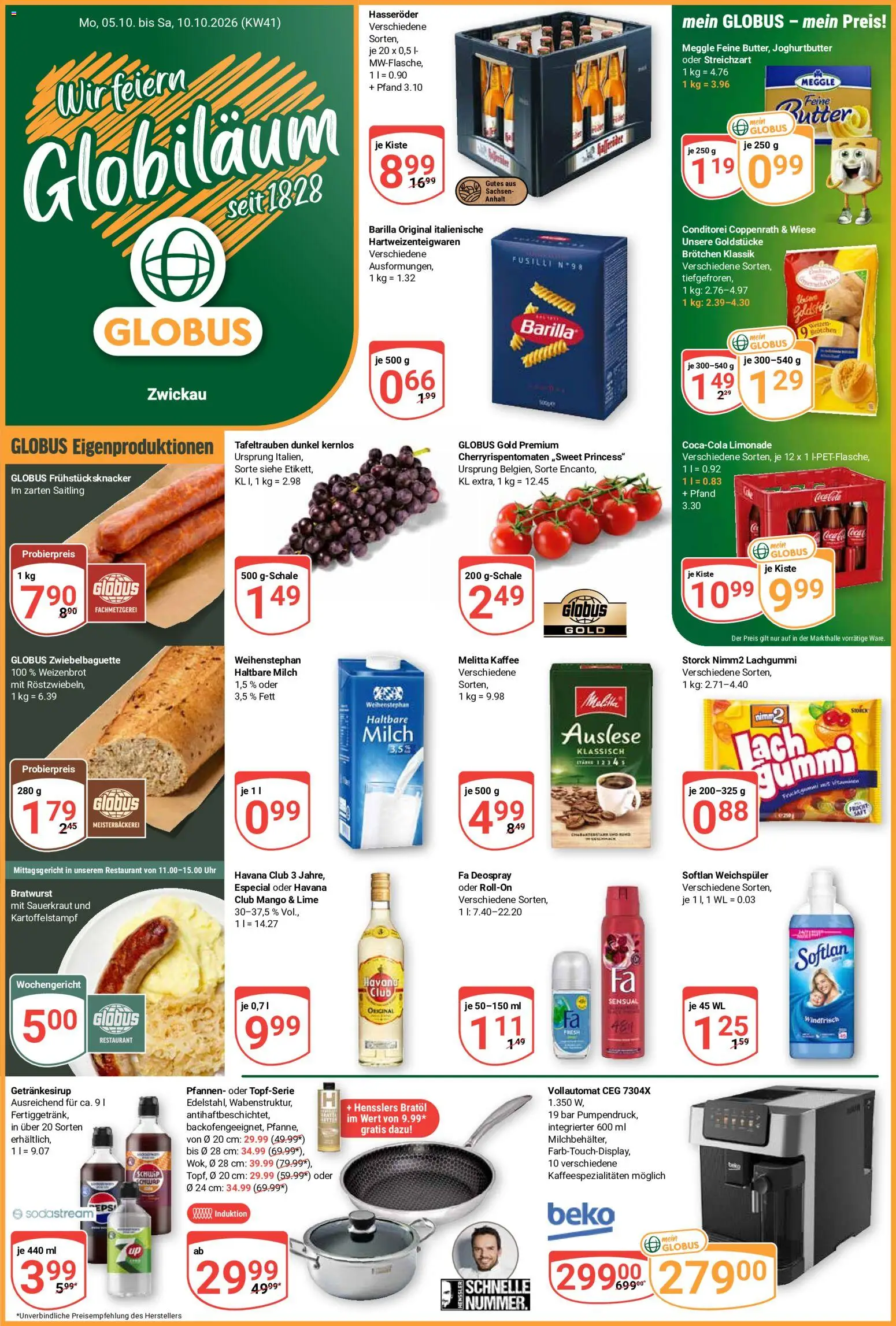 Globus Prospekt Zwickau – gültig ab 05.10.2026 | Seite: 1 | Produkte: Havana club, Limonade, Hasseröder, Sodastream