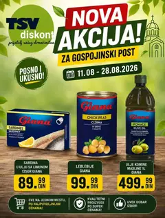 TSV Diskont katalog Ukus koji poštujete - pregled TSV Diskont kataloga - važi od 11.08.2026 | Strana: 3 | Proizvode: Masline, Leblebije, Ulje, Sardina