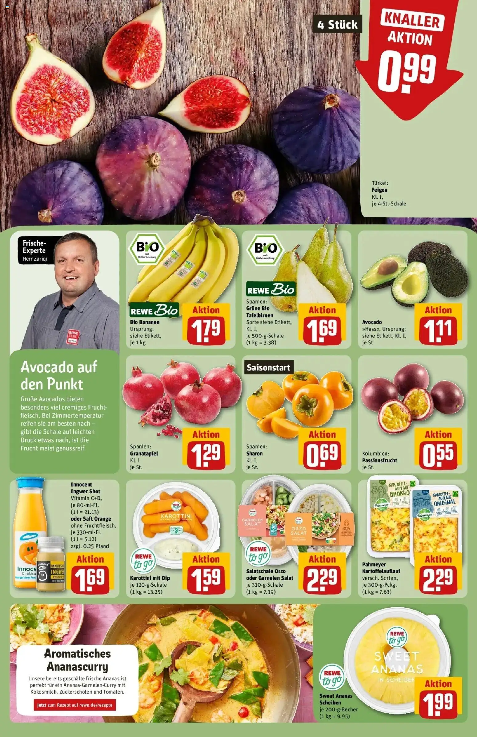 REWE Prospekt ab 28.09.2026 zum Blättern » Angebote | Seite: 12 | Produkte: Bananen, Garnelen, Avocado, Salat