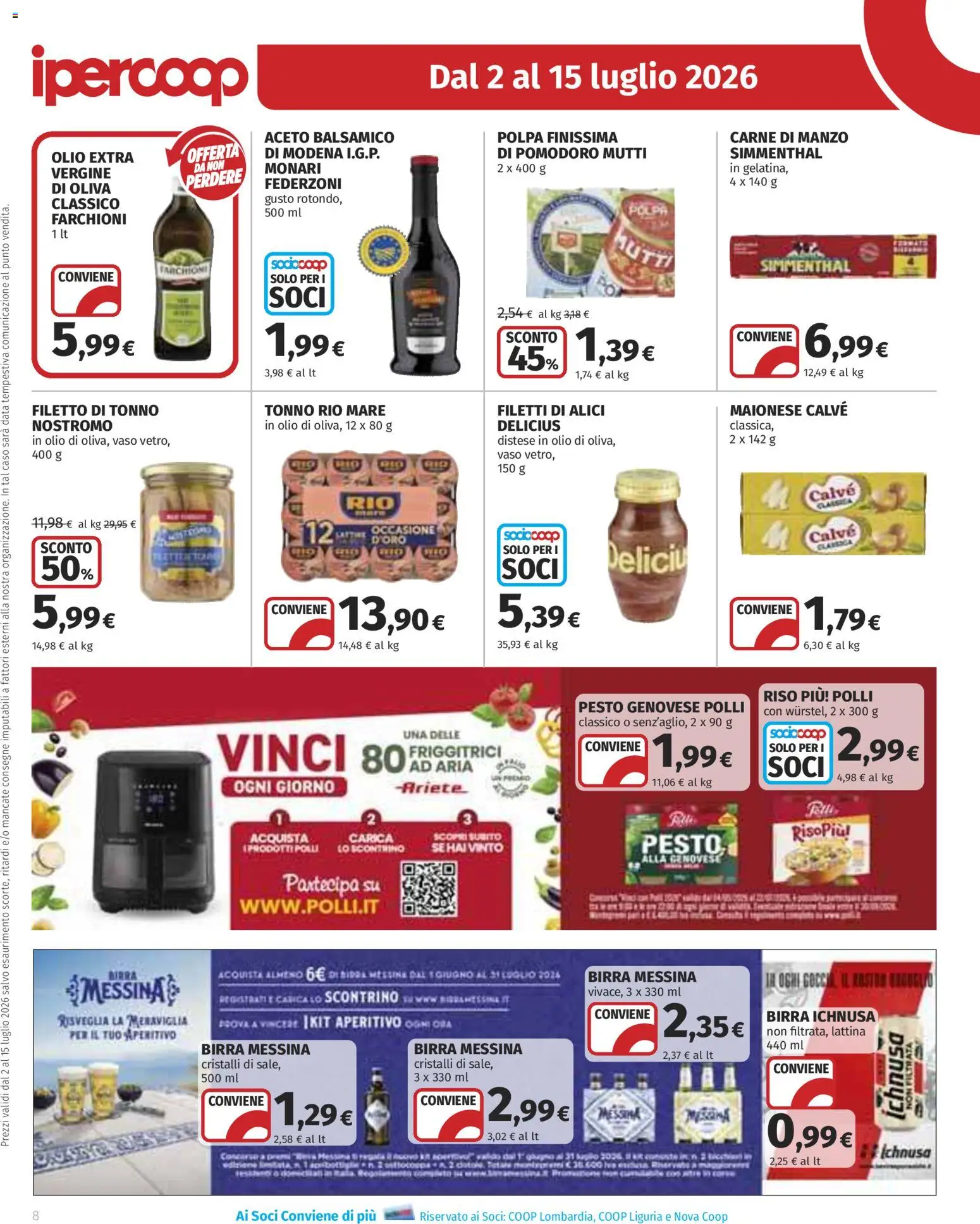 Volantino Ipercoop del 02/07/2026 | Pagina: 8 | Prodotti: Maionese, Pesto, Aceto, Aperitivo