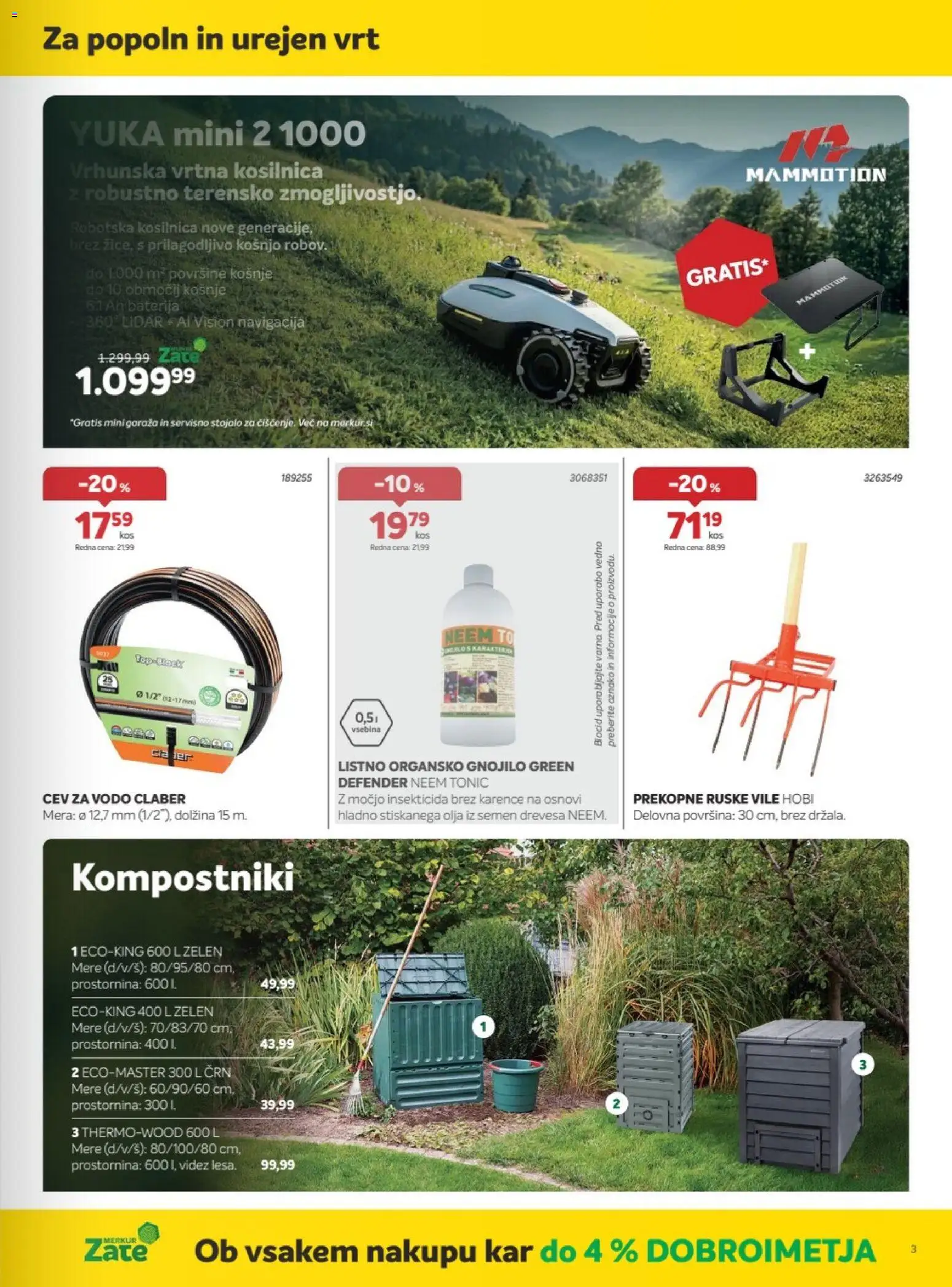 Novi Merkur katalog ponudbe – veljaven od 06.05.2026 | Stran: 3 | Izdelki: Baterija, Navigacija, Kosilnica, Robotska kosilnica