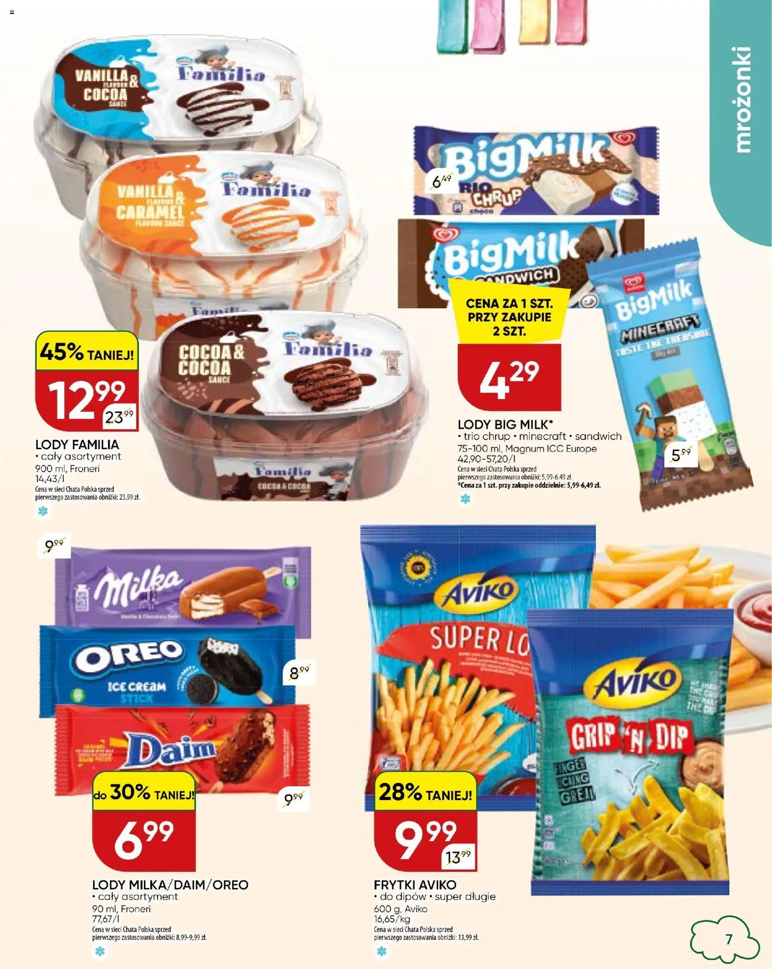 Chata Polska gazetka od 27.08.2026 | Strona: 29 | Produkty: Mrożonki, Oreo, Milka, Frytki