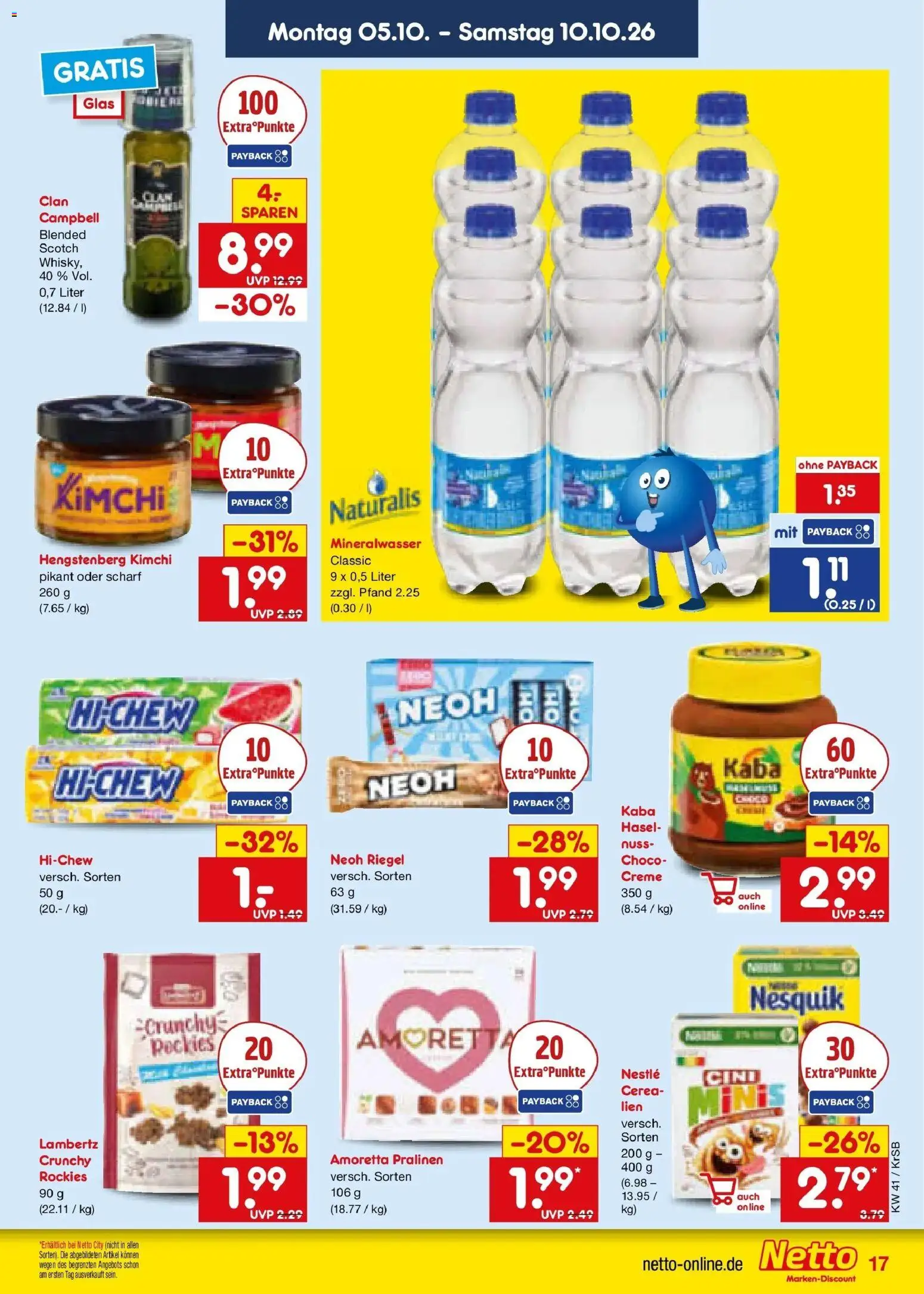 Netto Marken-Discount Prospekt Baesweiler (ab 05.10.2026) » Angebote | Seite: 17 | Produkte: Nesquik, Mineralwasser, Creme