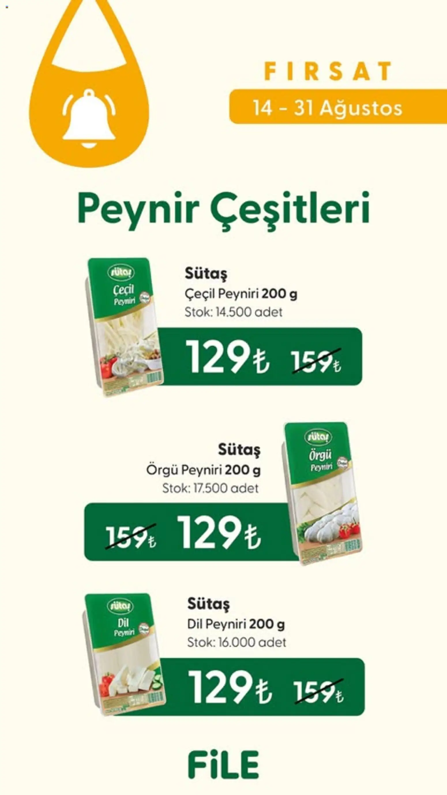 File Market İndirim - 14 Ağustos 2026 tarihinden itibaren geçerlidir | Sayfa: 9 | Ürünler: Peynir