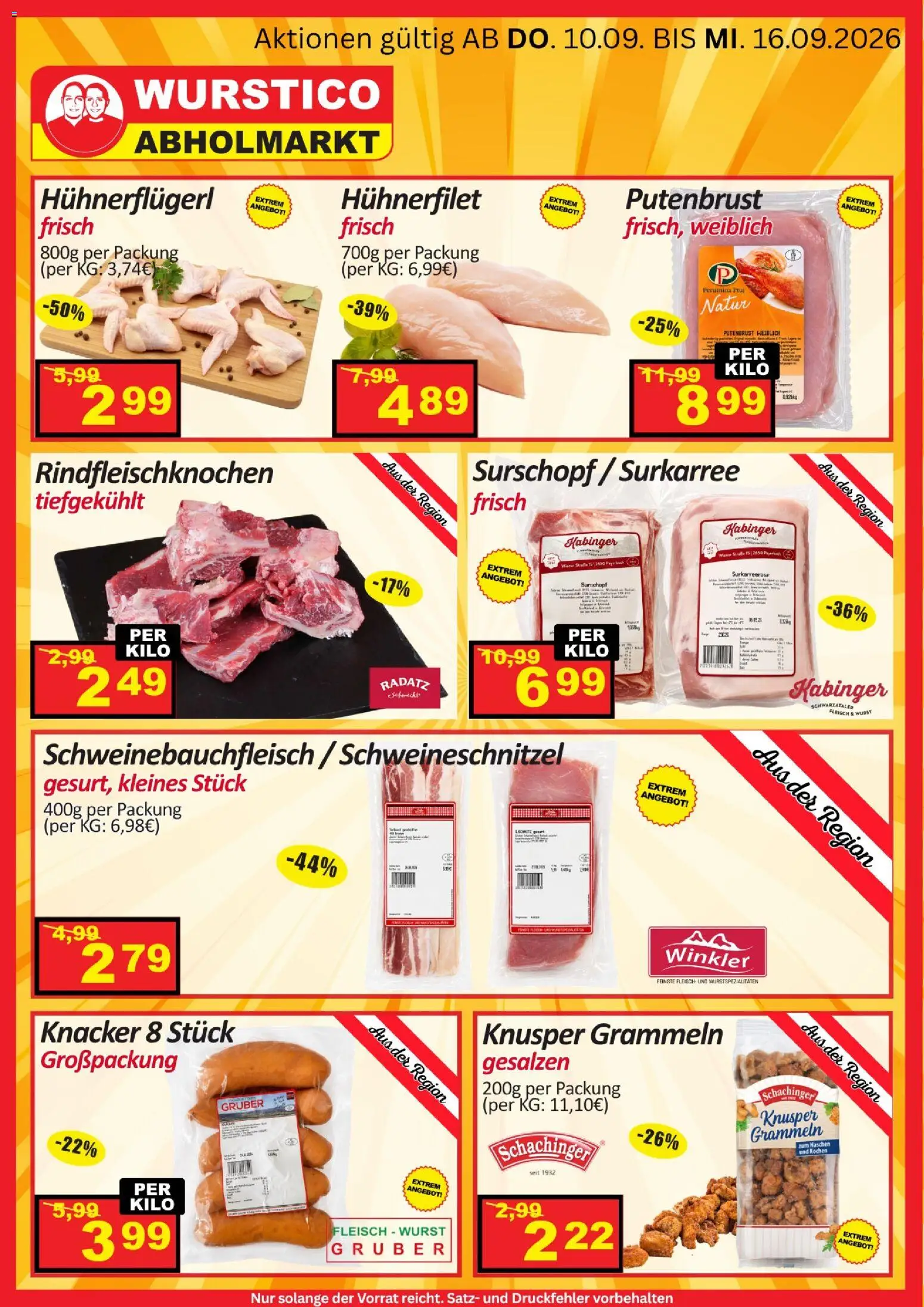 Wurstico Abholmarkt Flugblatt gültig ab 10.09.2026 | Seite: 3 | Produkte: Putenbrust, Wurst